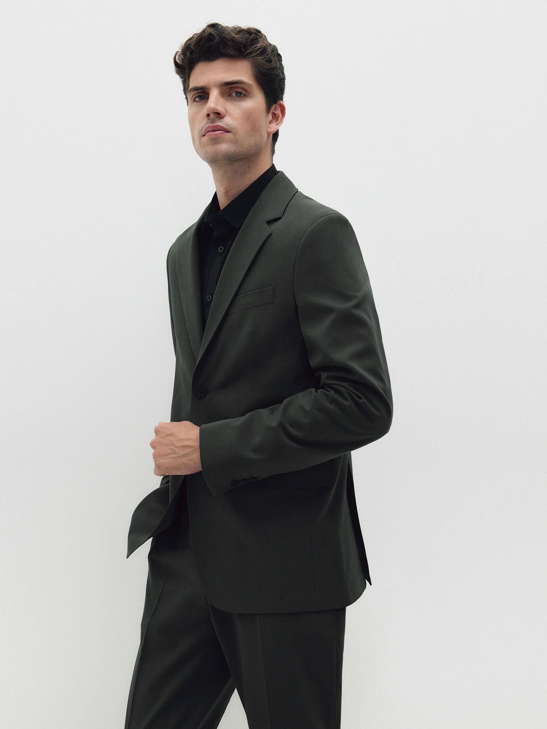 Khaki Super Slim Fit Jacket, , large image number 3