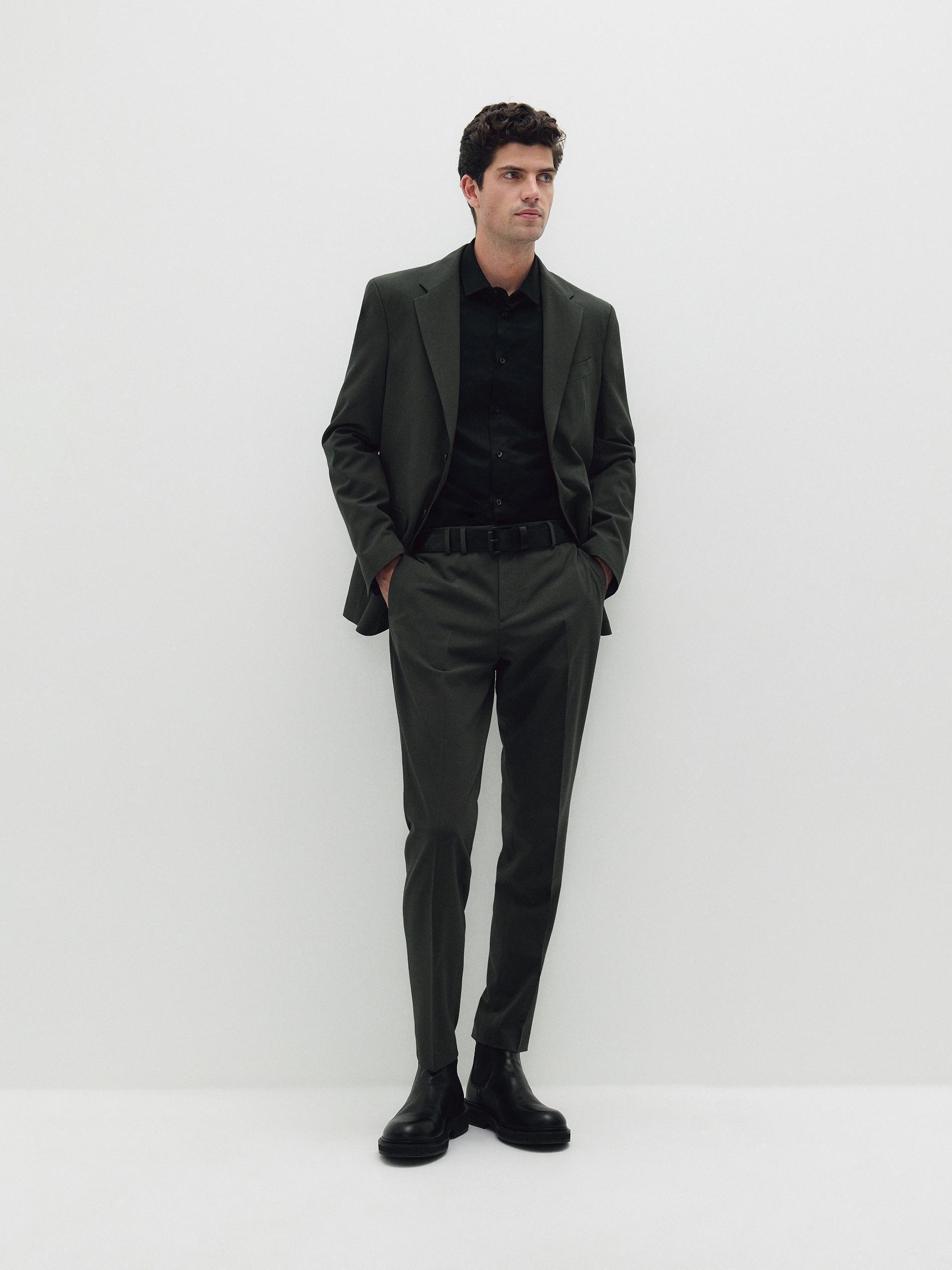 Khaki Super Slim Fit Jacket, , large image number 4