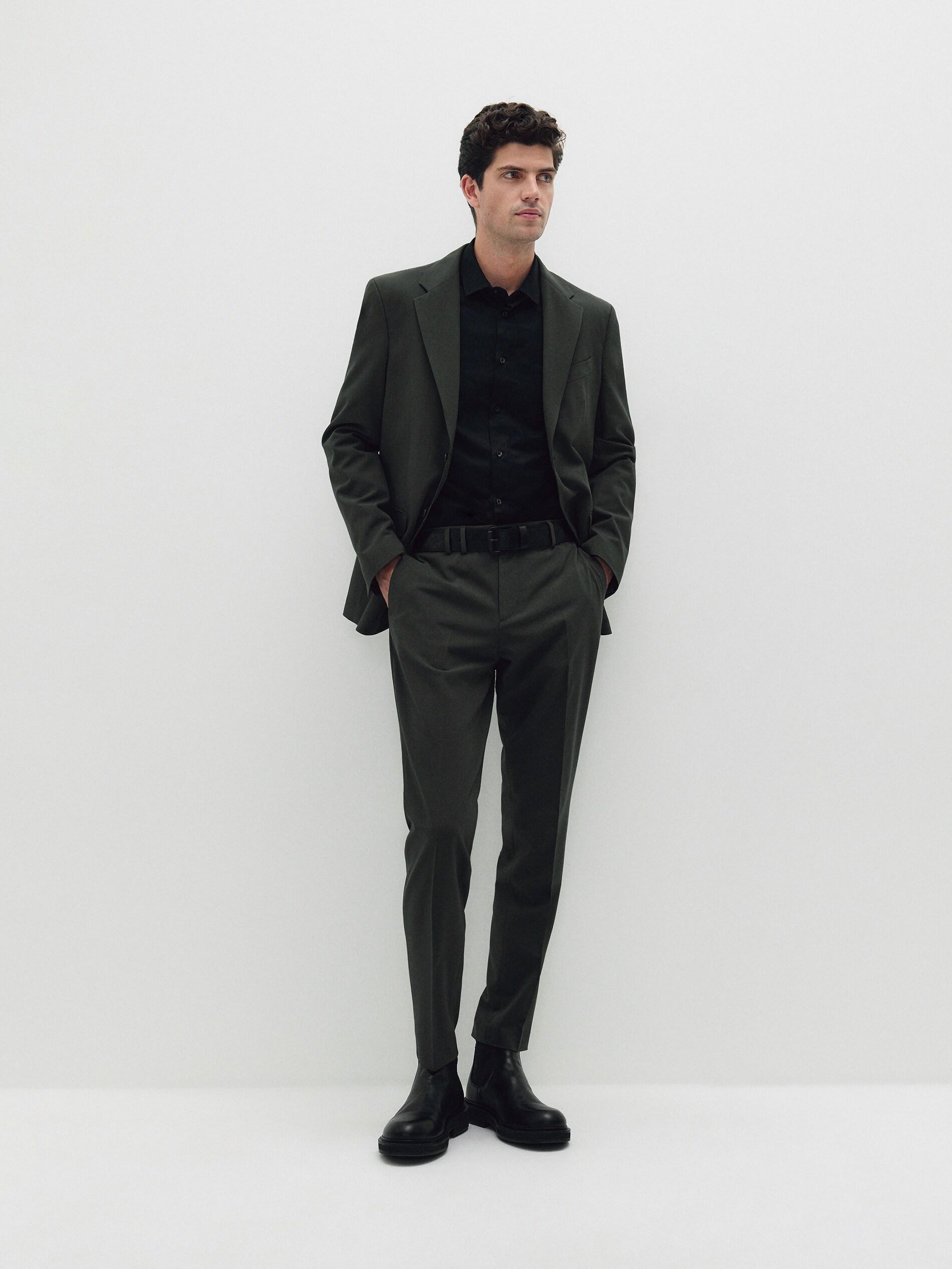 Khaki Super Slim Fit Jacket, , large image number 5