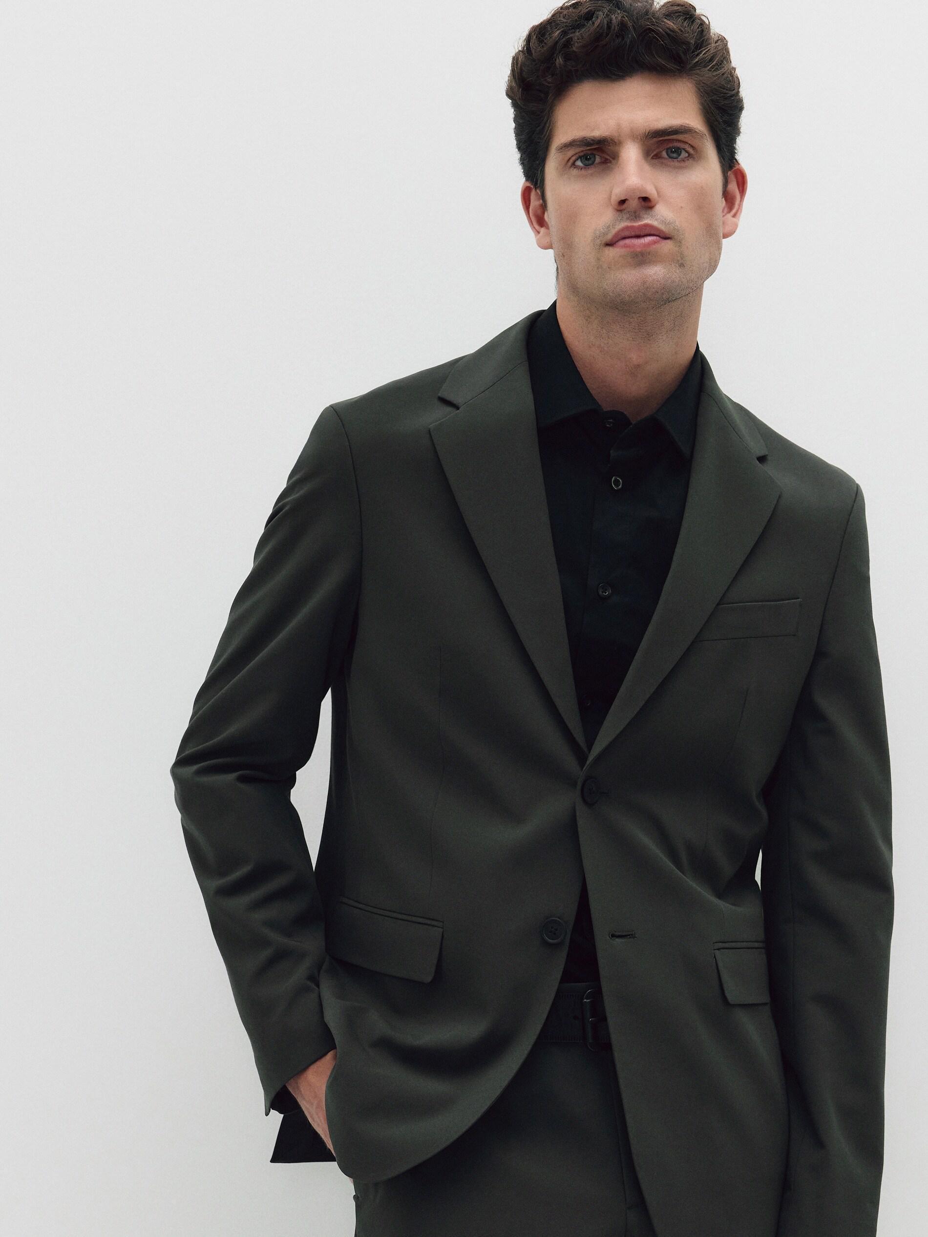 Khaki Super Slim Fit Jacket, , large image number 7