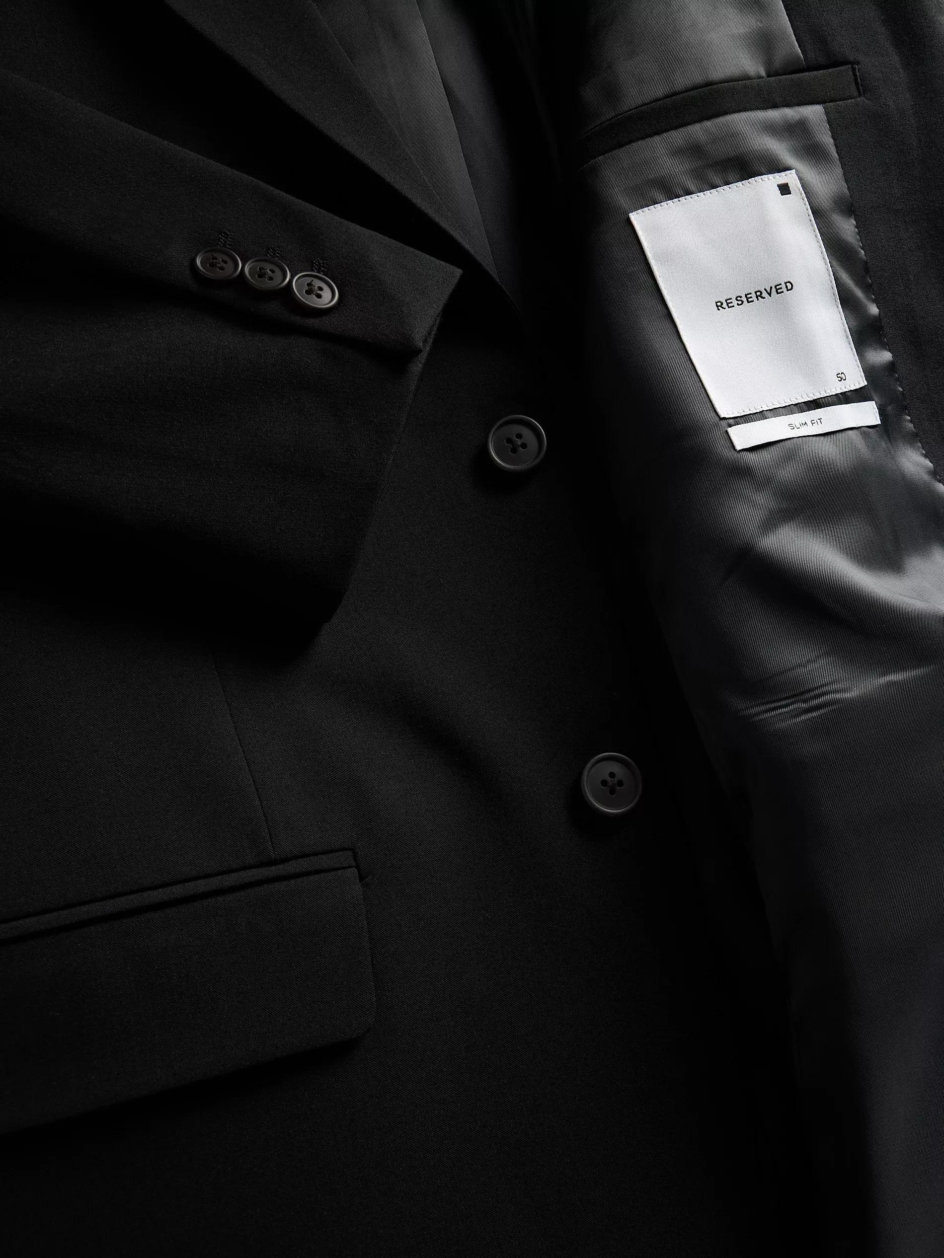 Black Super Slim Fit Jacket, , large image number 2