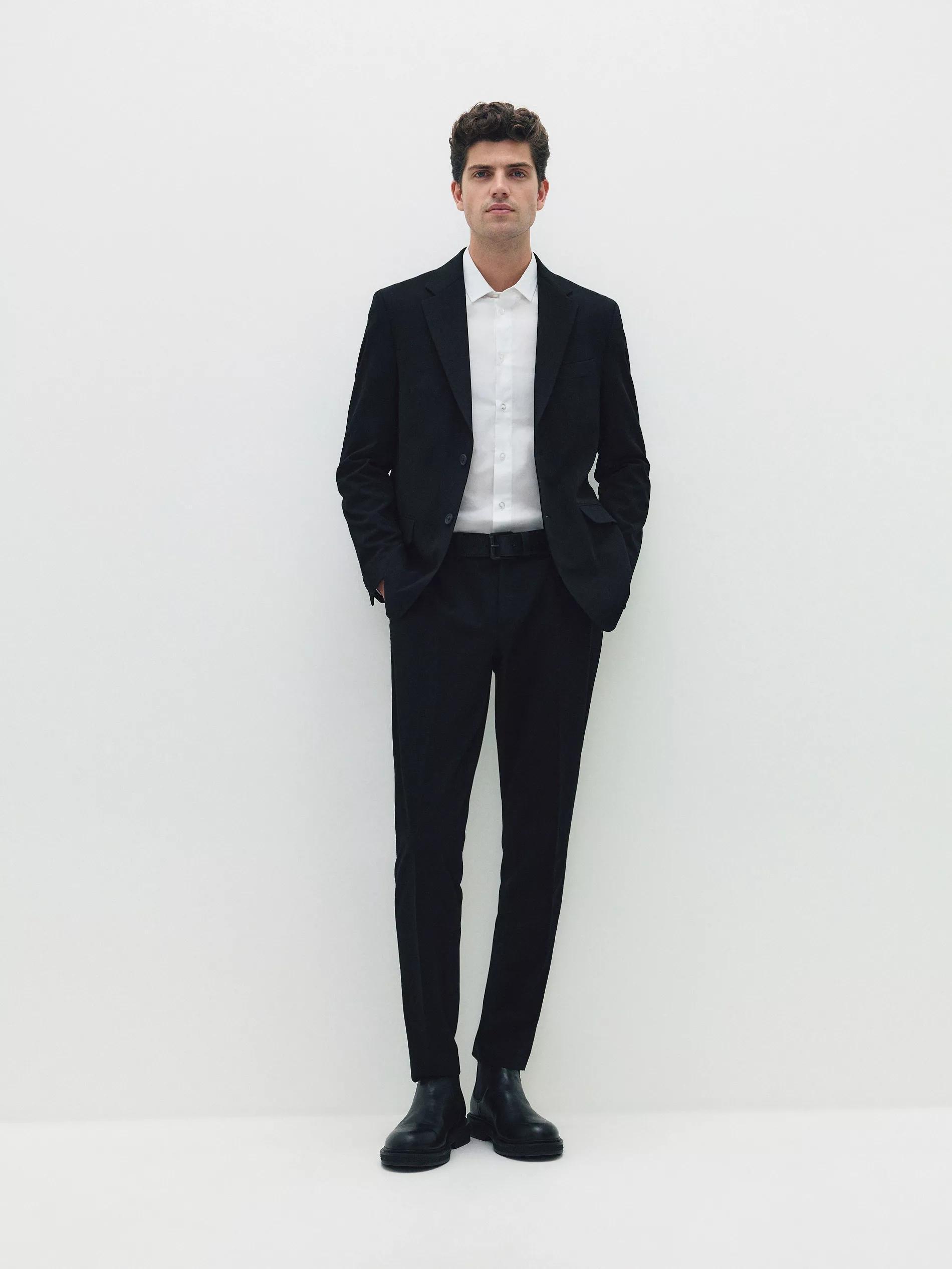 Black Super Slim Fit Jacket, , large image number 3