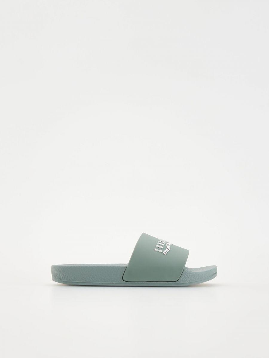 Green Printed Slippers, , large image number 1