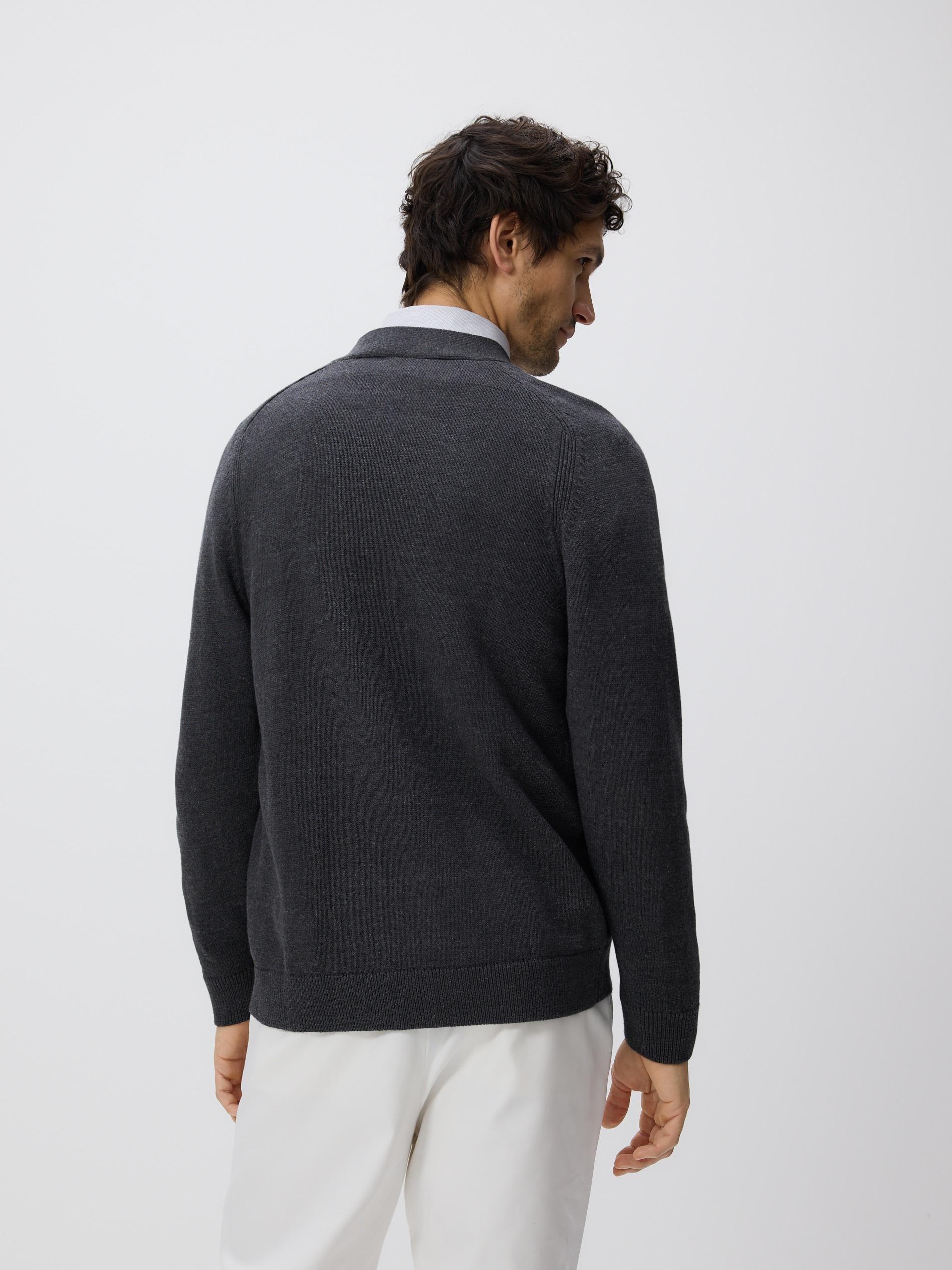 Grey Zipped Cardigan, Beige, large image number 3