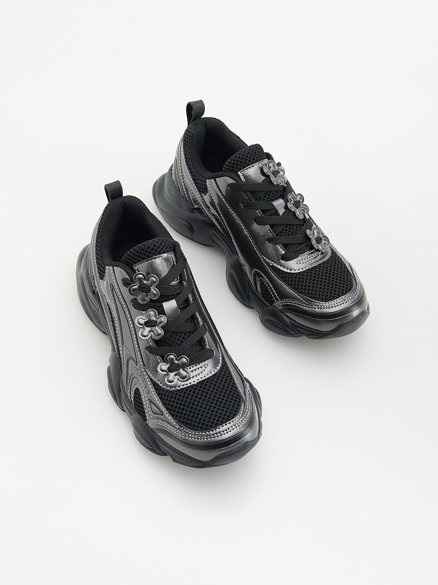 Black Combined Materials Sneakers, Black, large image number 0