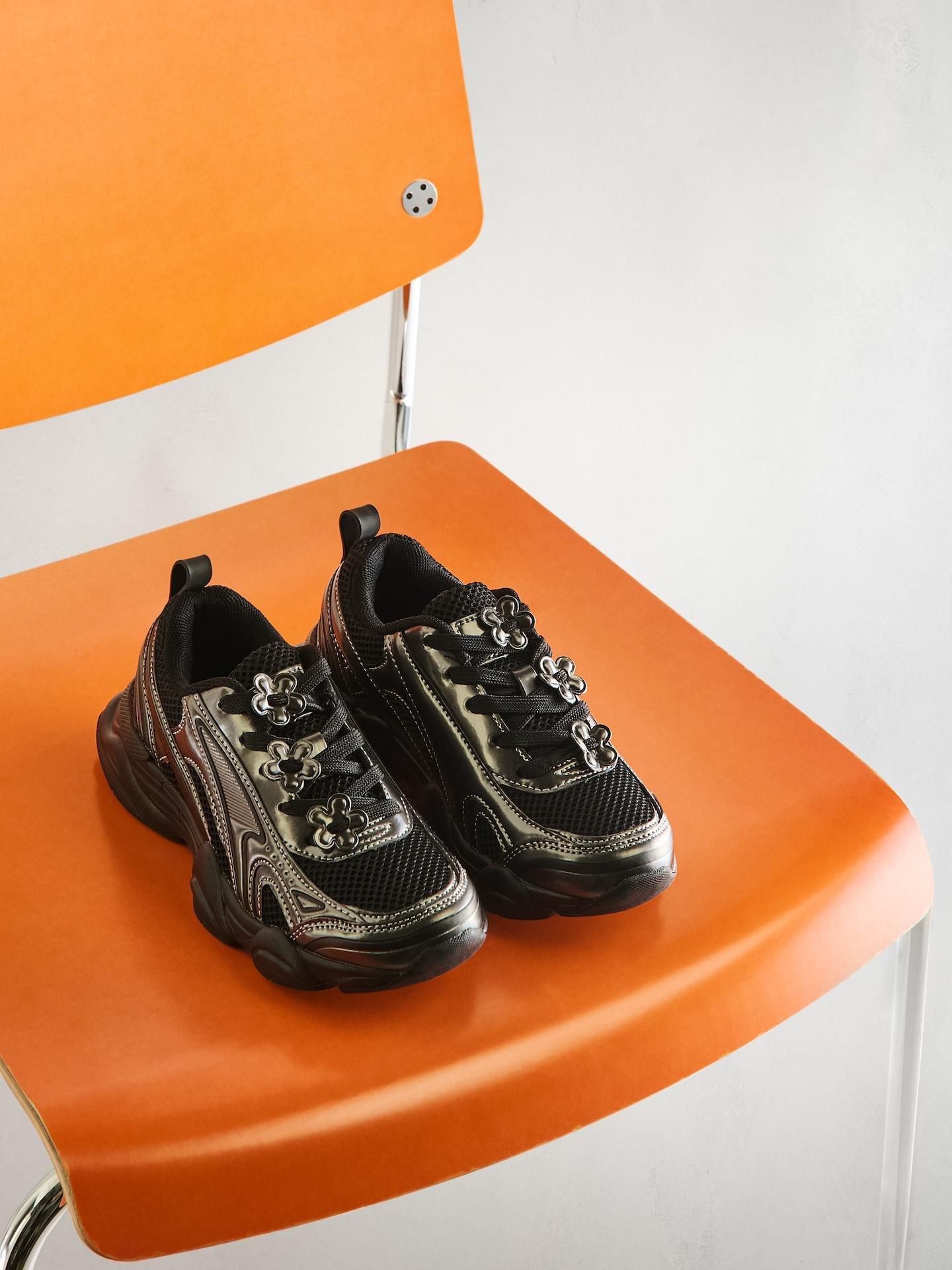 Black Combined Materials Sneakers, Black, large image number 2