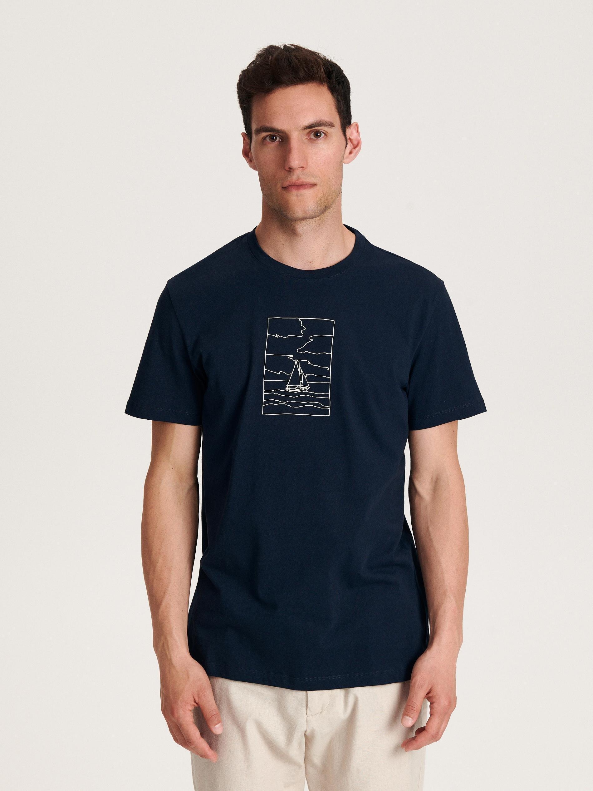 Navy T-Shirt With Print, , large image number 0