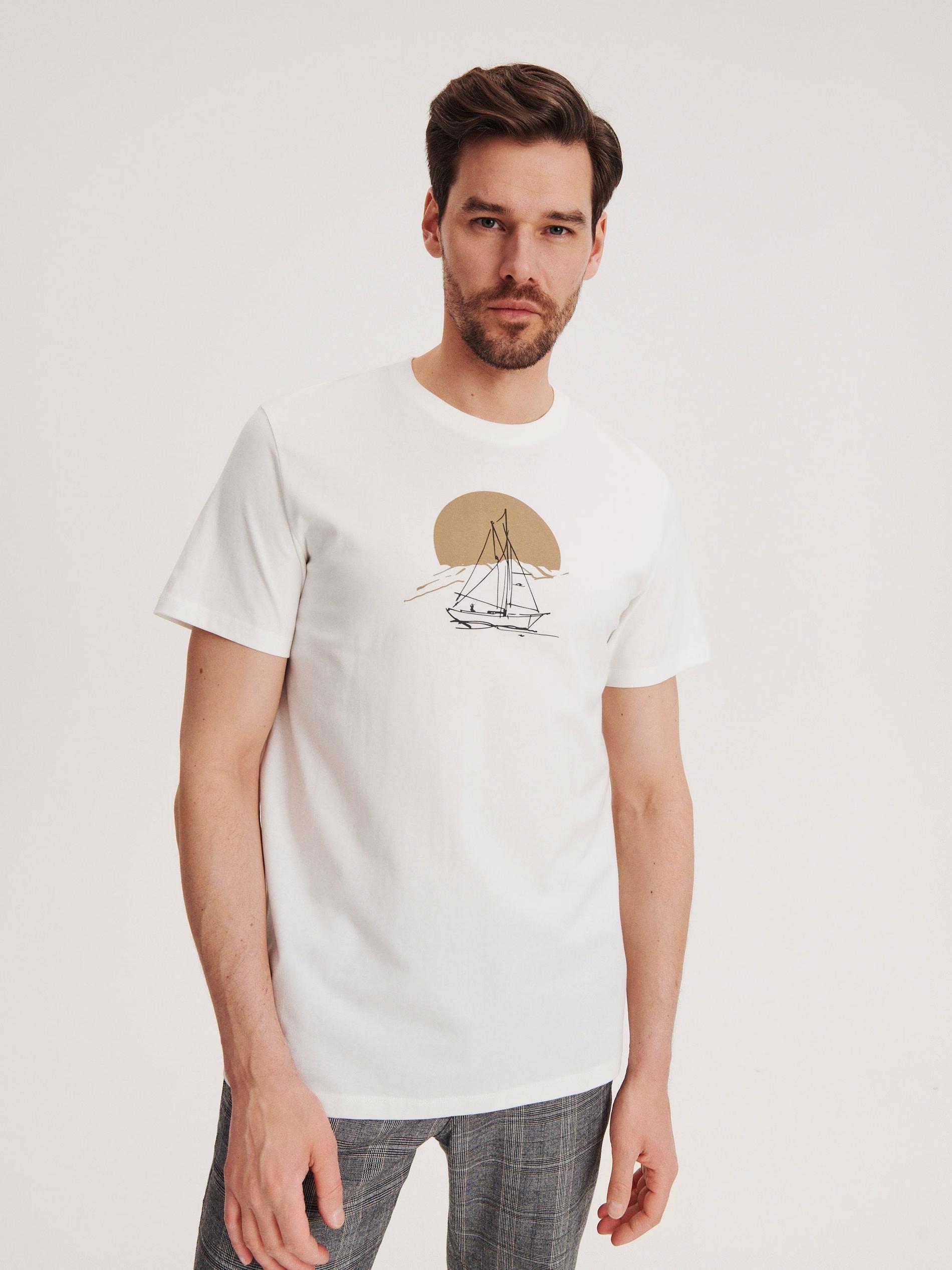 Ivory T-Shirt With Print, , large image number 0
