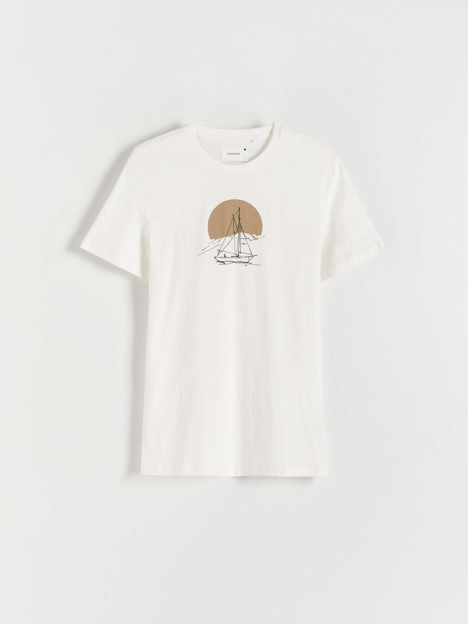 Ivory T-Shirt With Print, , large image number 1