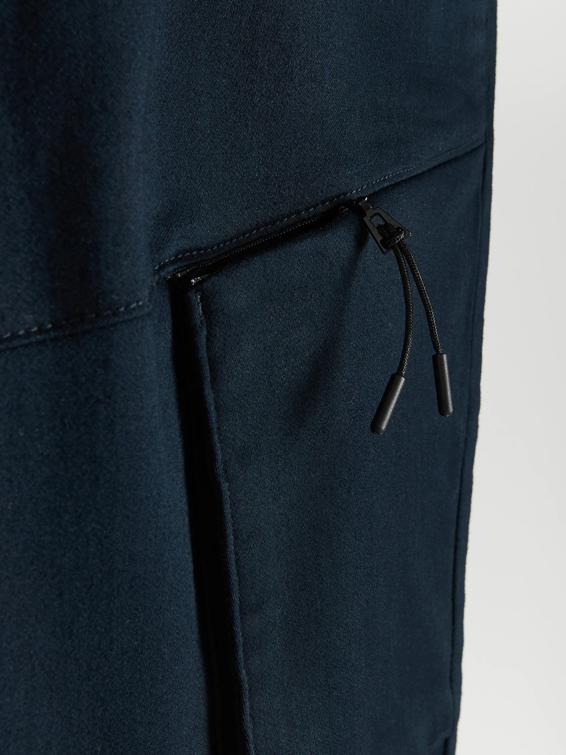 Navy Cotton Cargo Pants, , large image number 3