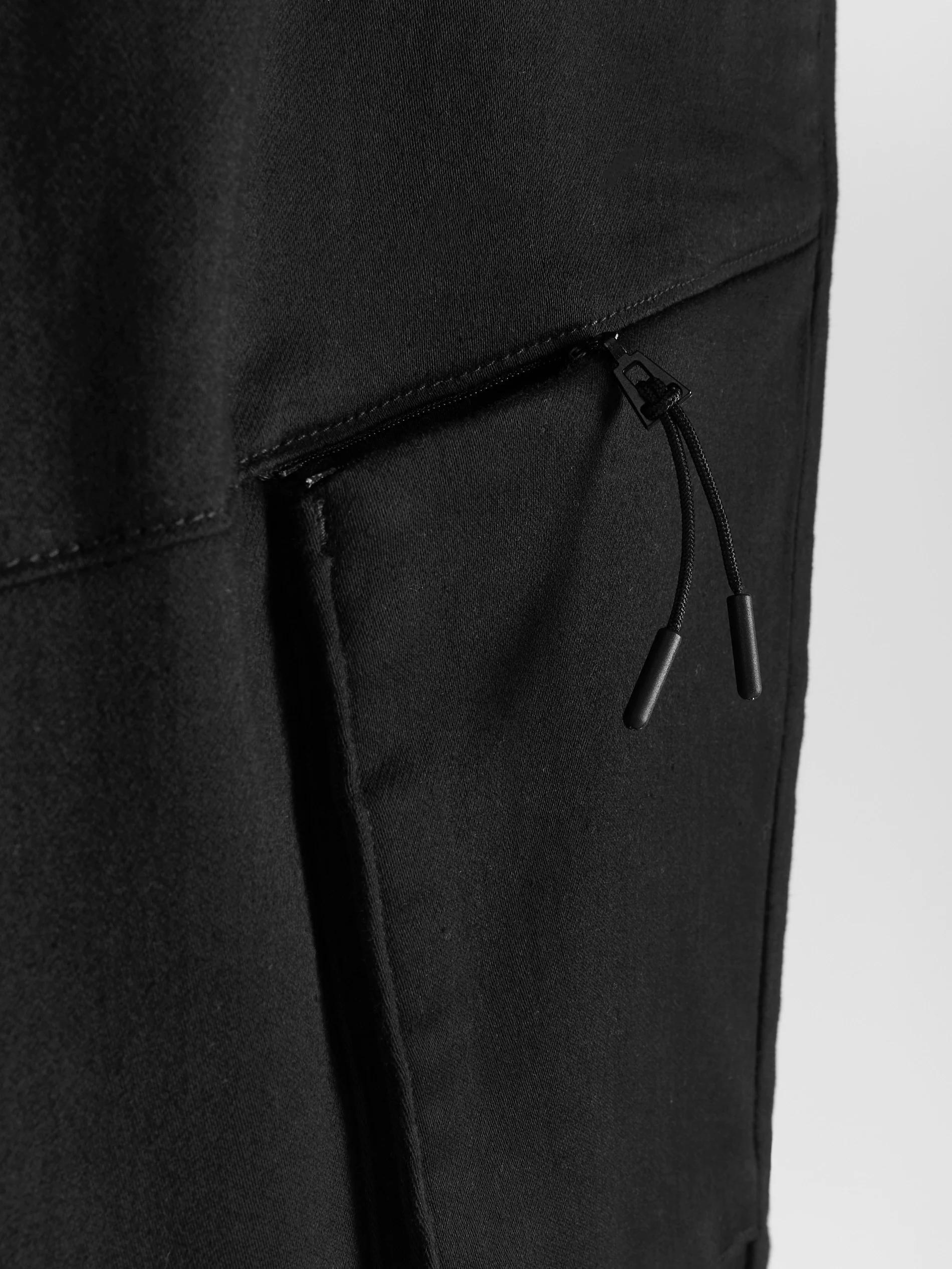 Black Cotton Cargo Pants, , large image number 2