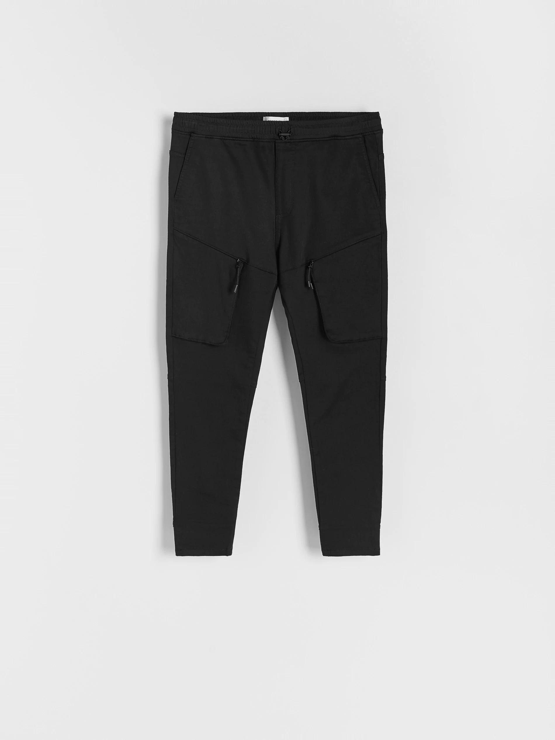 Black Cotton Cargo Pants, , large image number 3