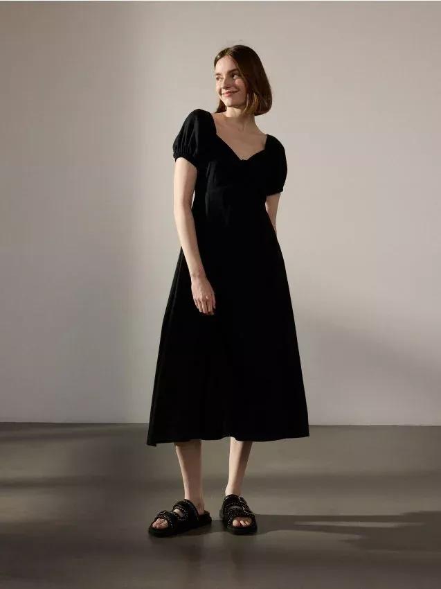 Black Short Puffs Dress, , large image number 0