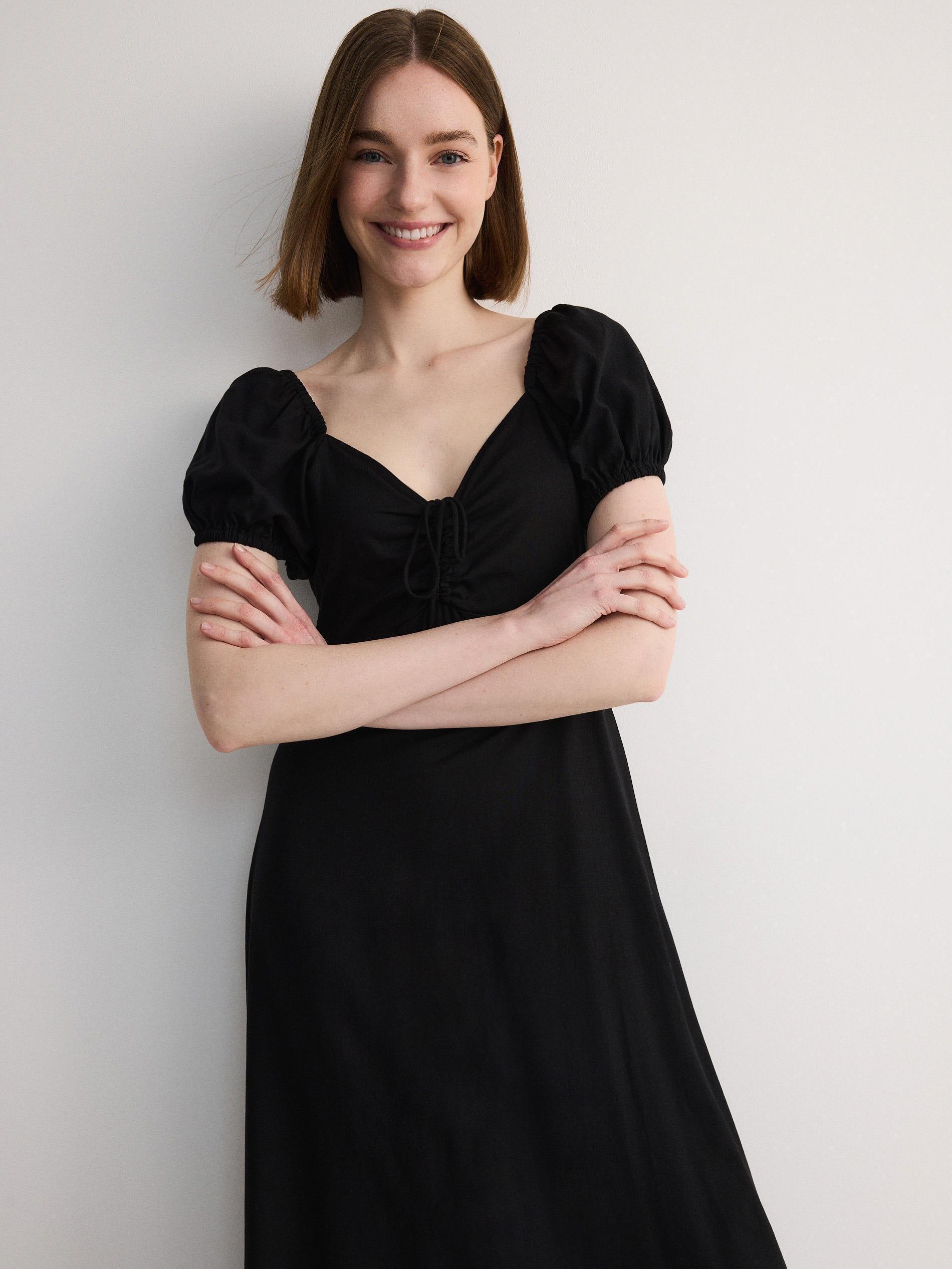 Black Short Puffs Dress, , large image number 4