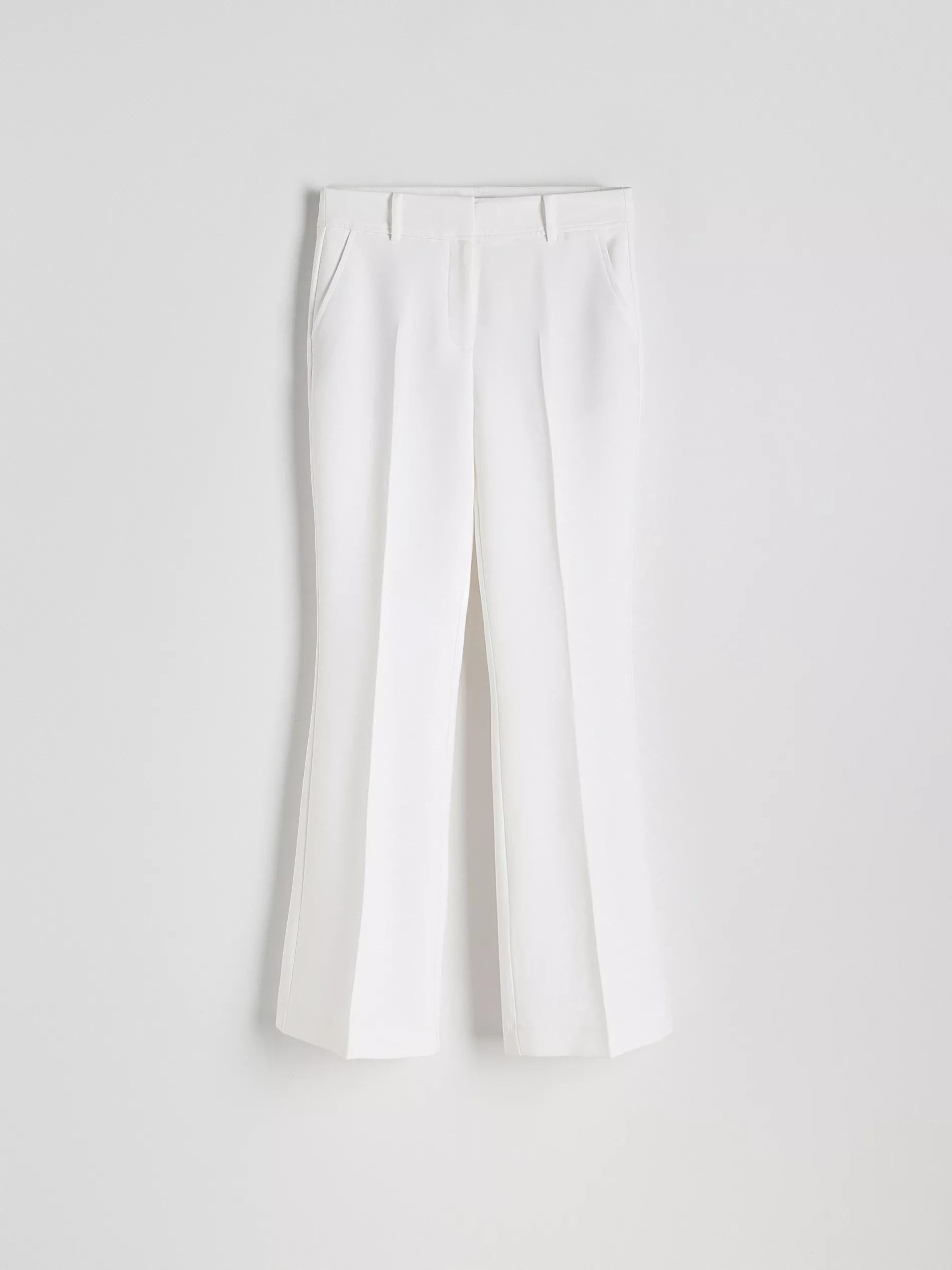 White Flare Trousers With Pressed Crease, , large image number 4