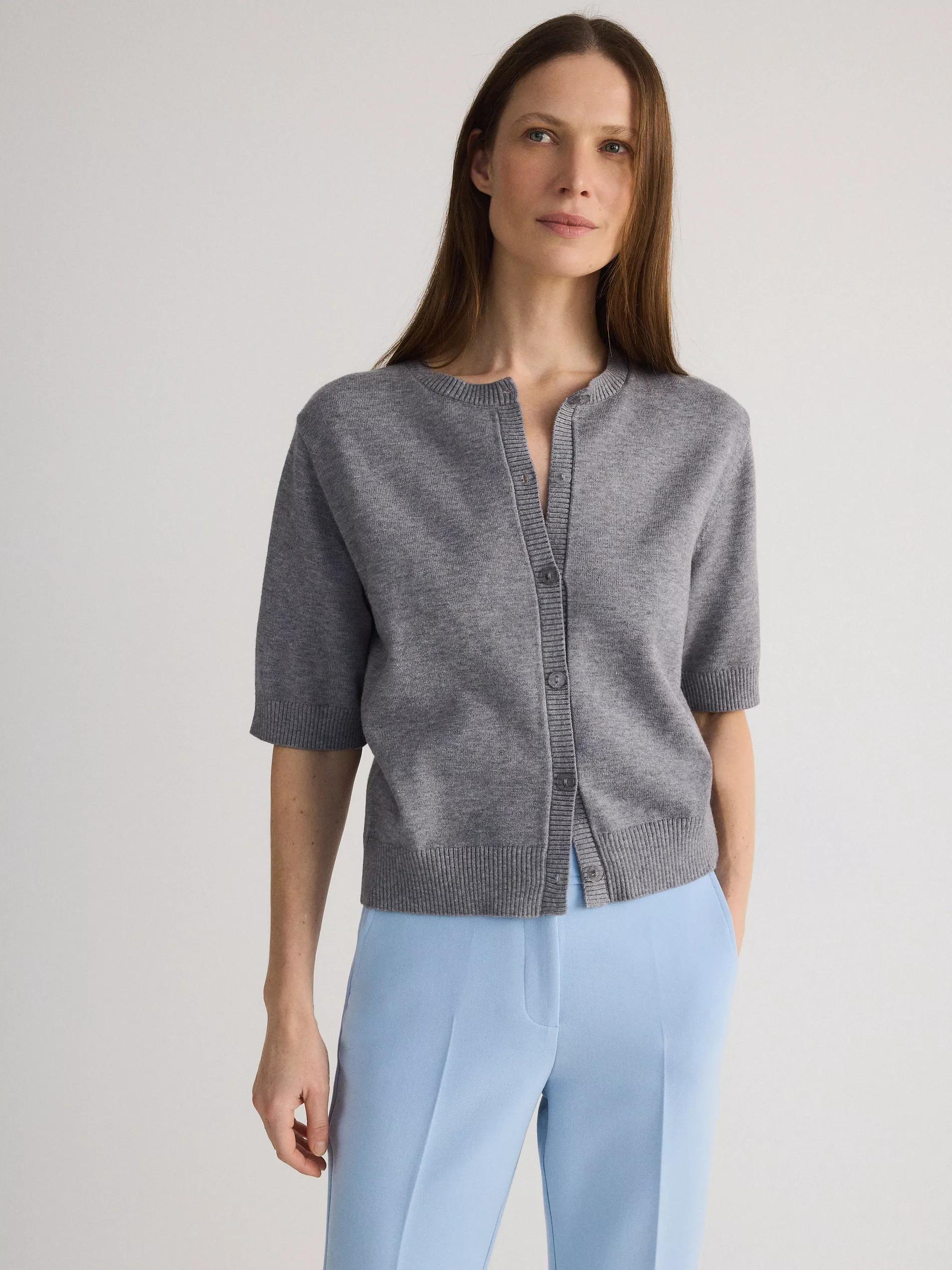 Blue Flare Trousers With Pressed Crease, , large image number 2