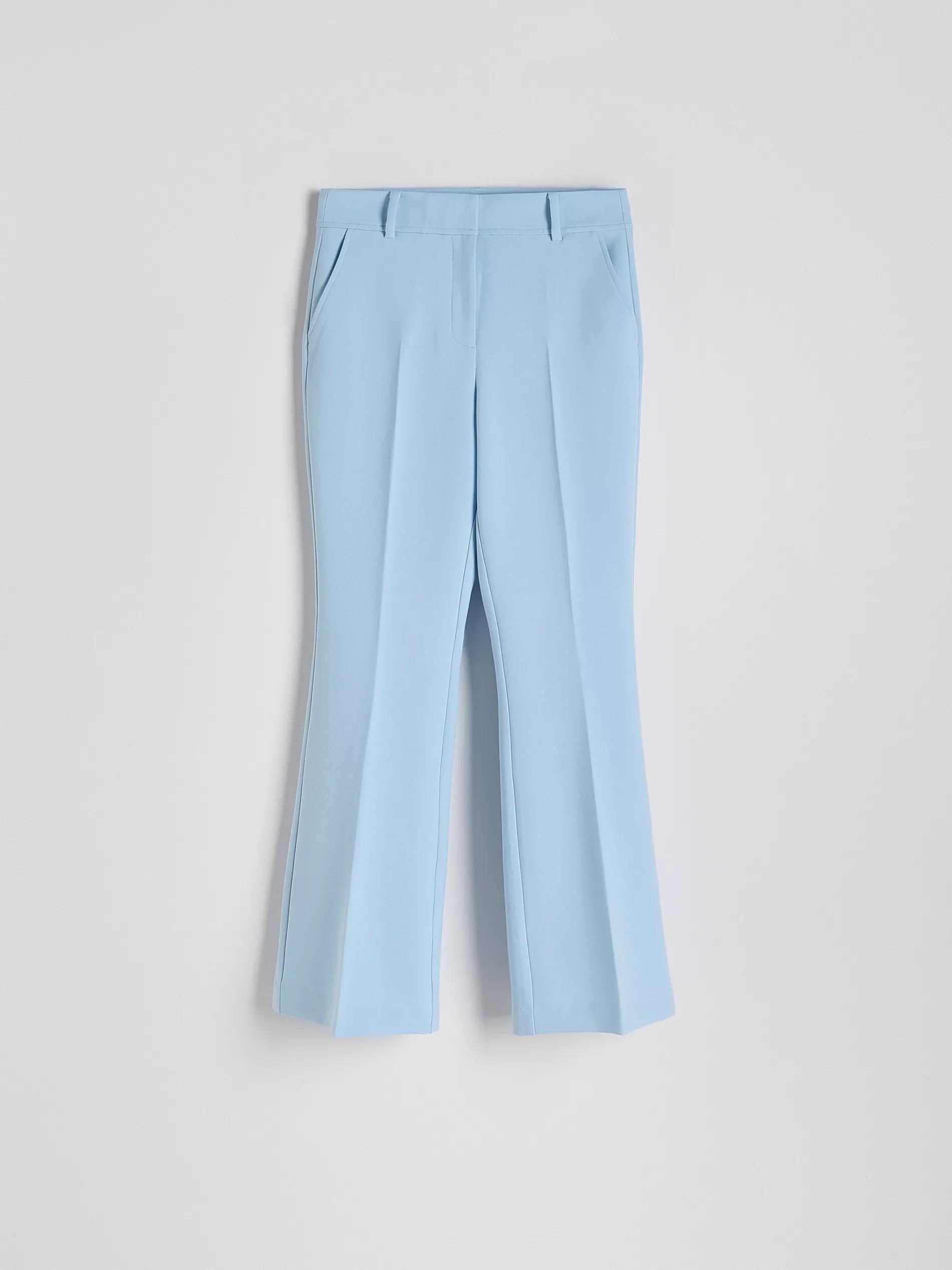 Blue Flare Trousers With Pressed Crease, , large image number 5