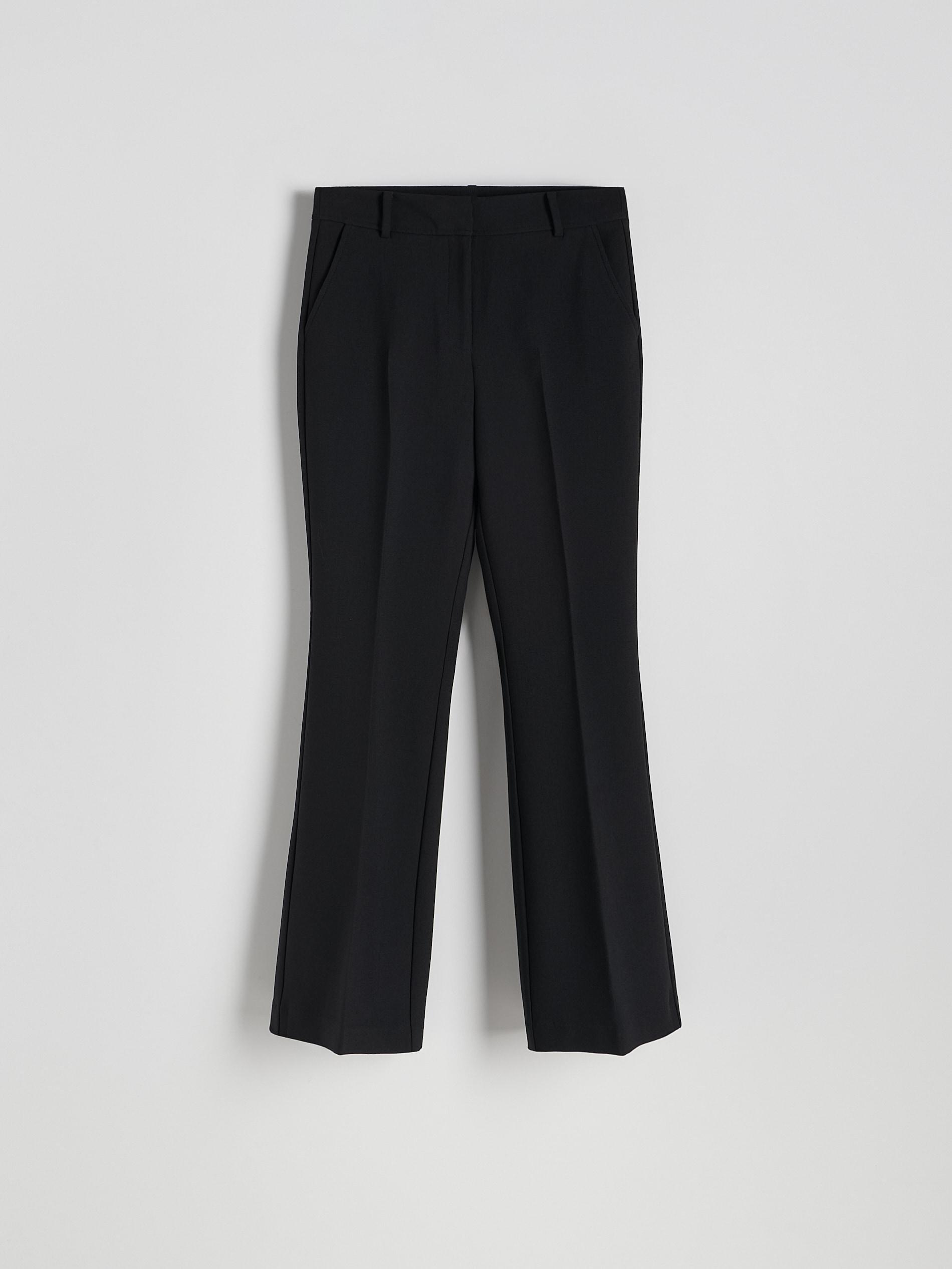 Black Flared, Striped Pants, , large image number 0