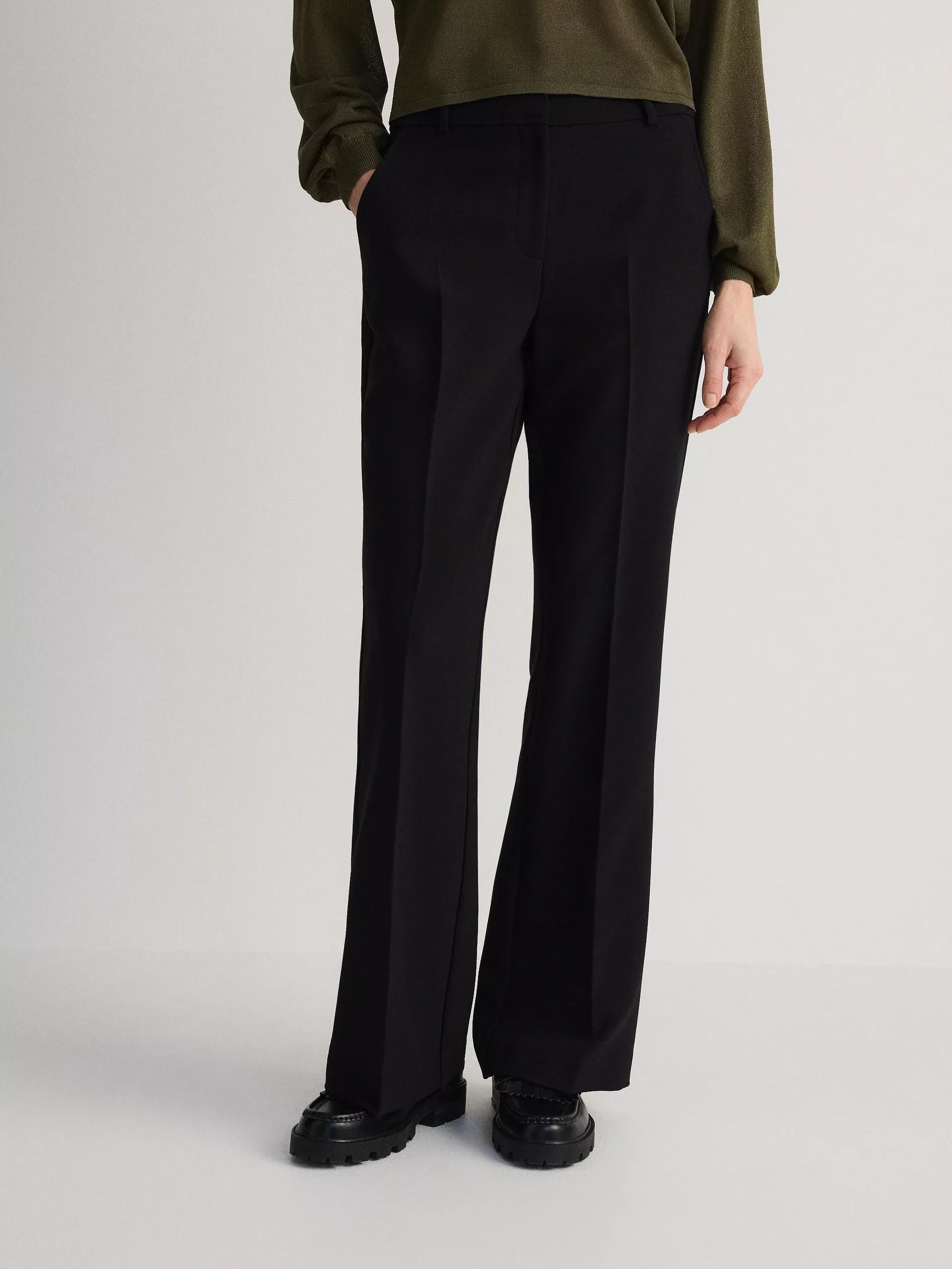 Black Flared, Striped Pants, , large image number 2