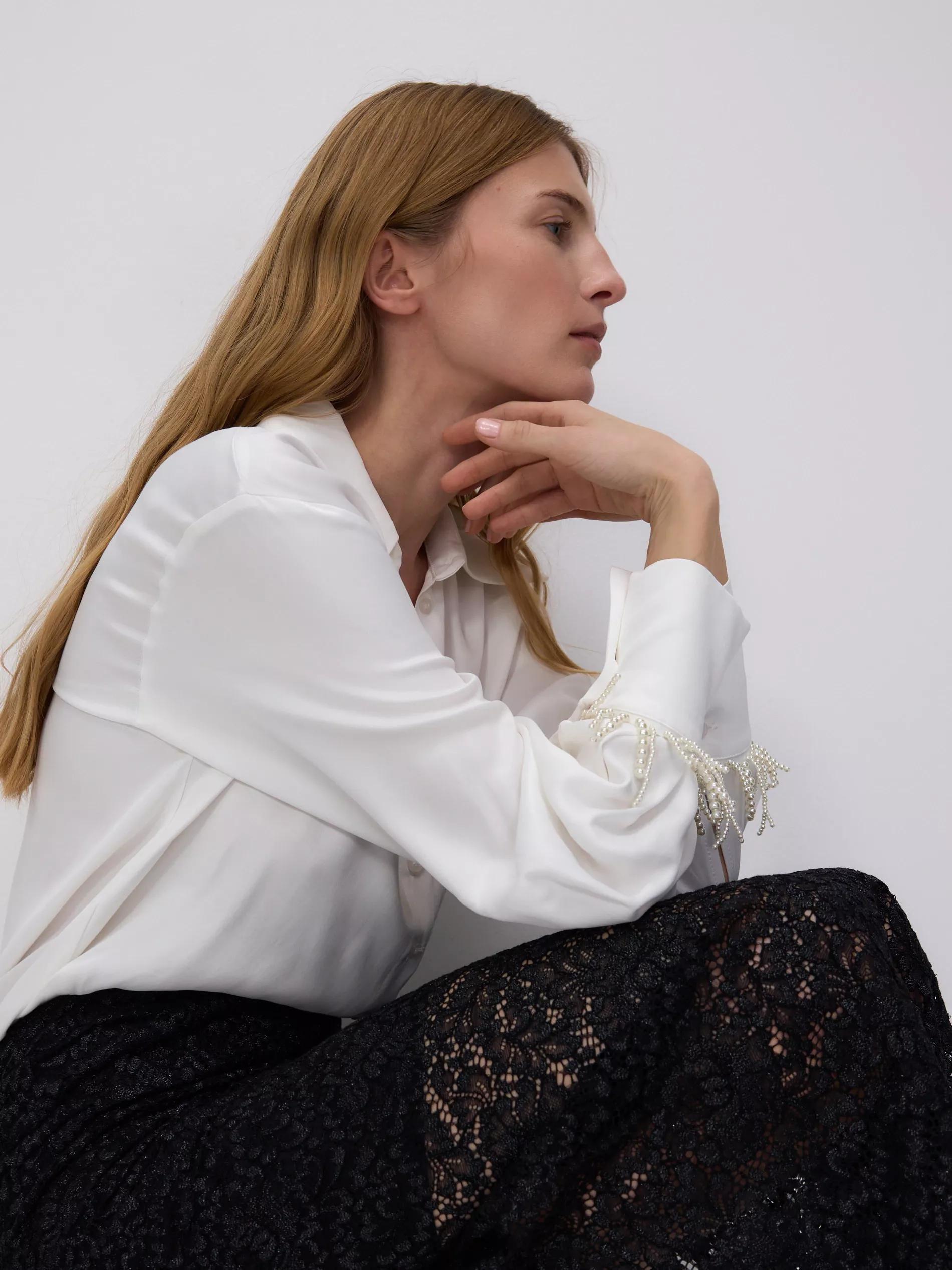 Black Lace Midi Skirt, , large image number 2