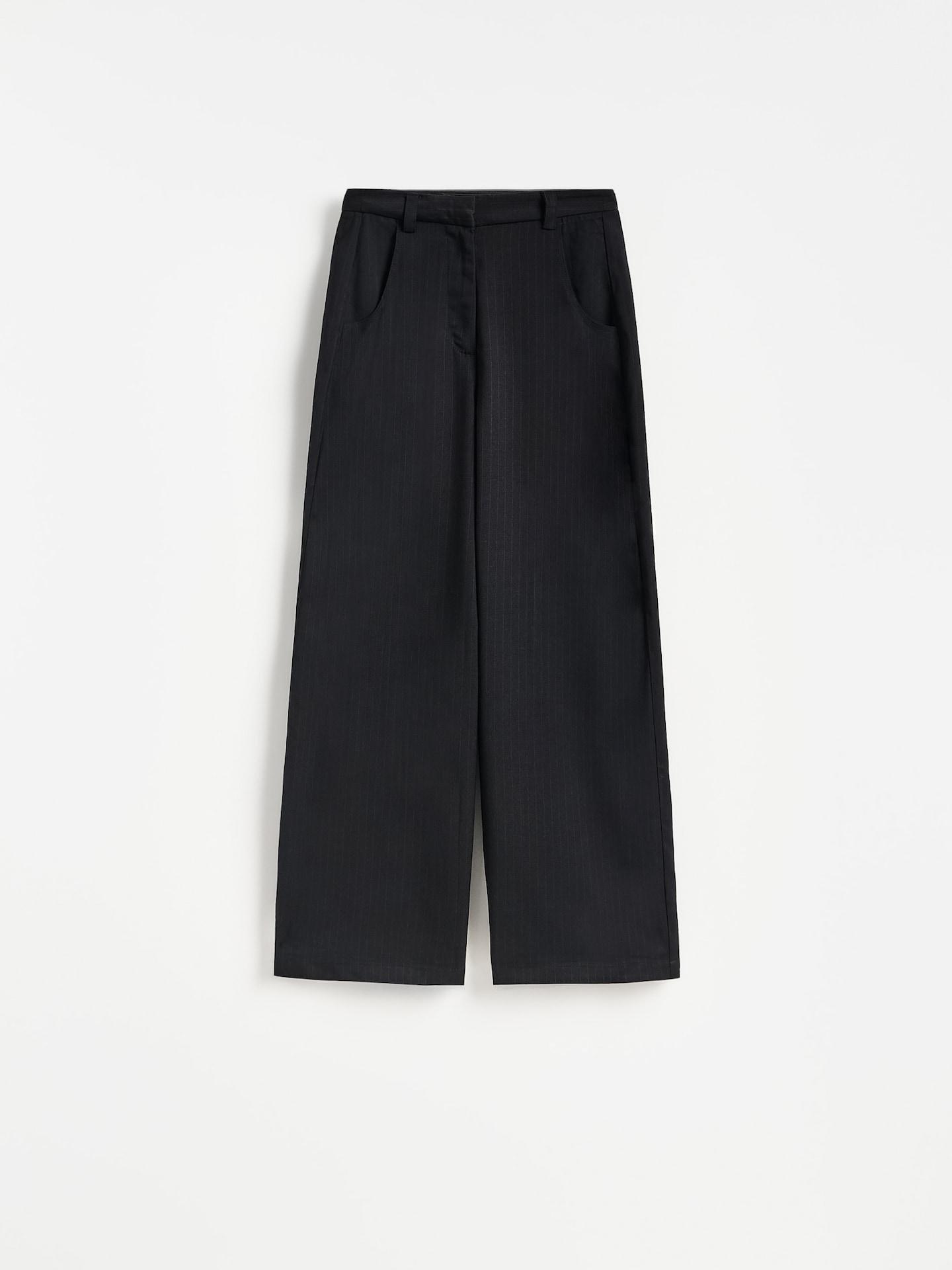 Black Stripe Trousers, Black, medium