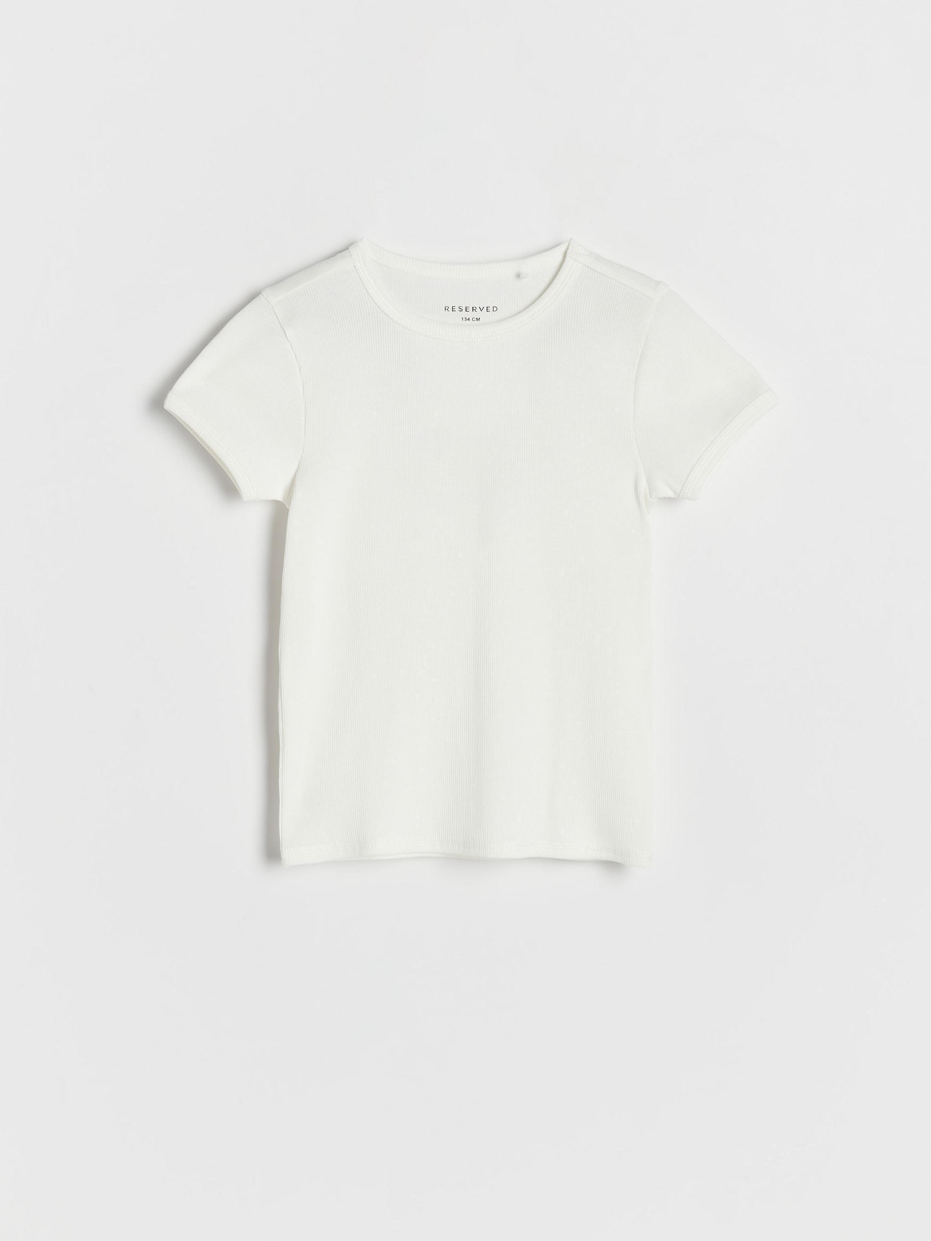 Cream Rib Knit Cotton Rich T-Shirt, Kids Girls, , large image number 11