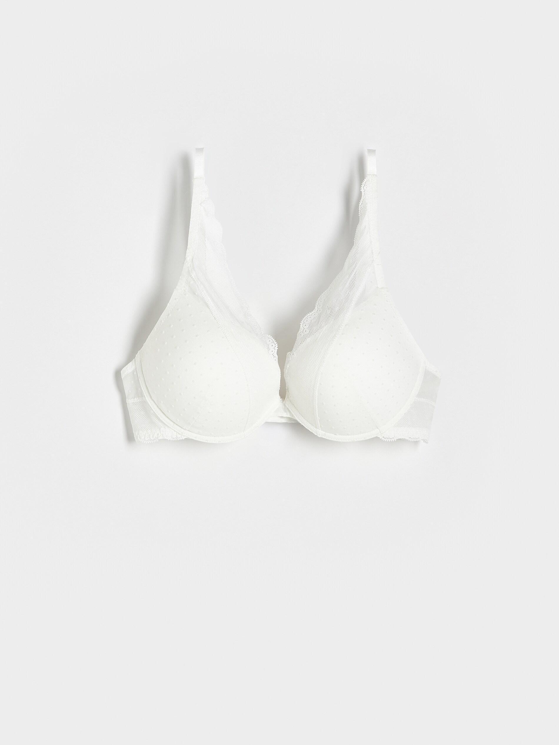 Cream Push Up Bra, , large image number 0