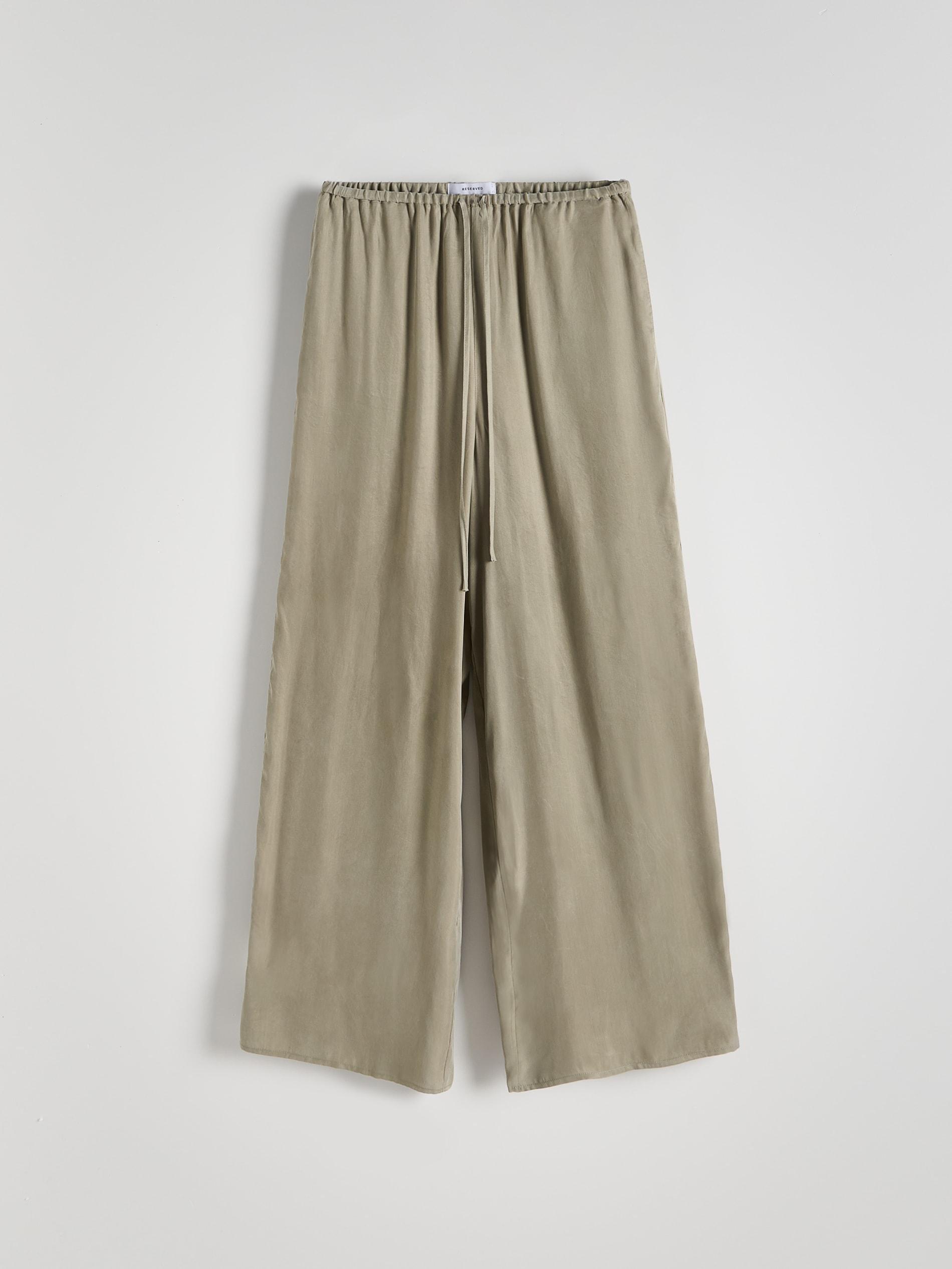 Beige Wide Leg Trousers, , large image number 5