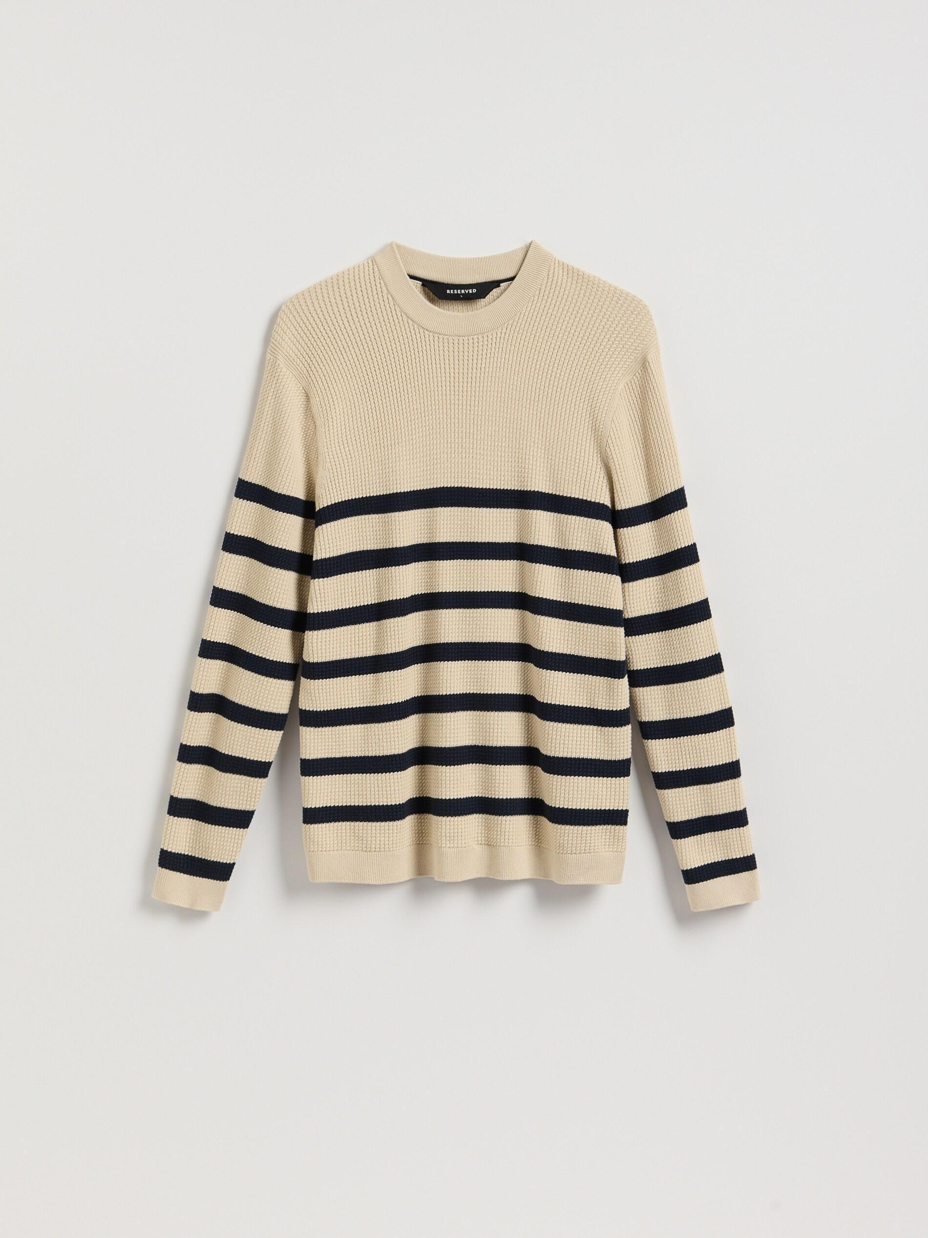 Beige Stripe Structural Jumper, Beige, large image number 0