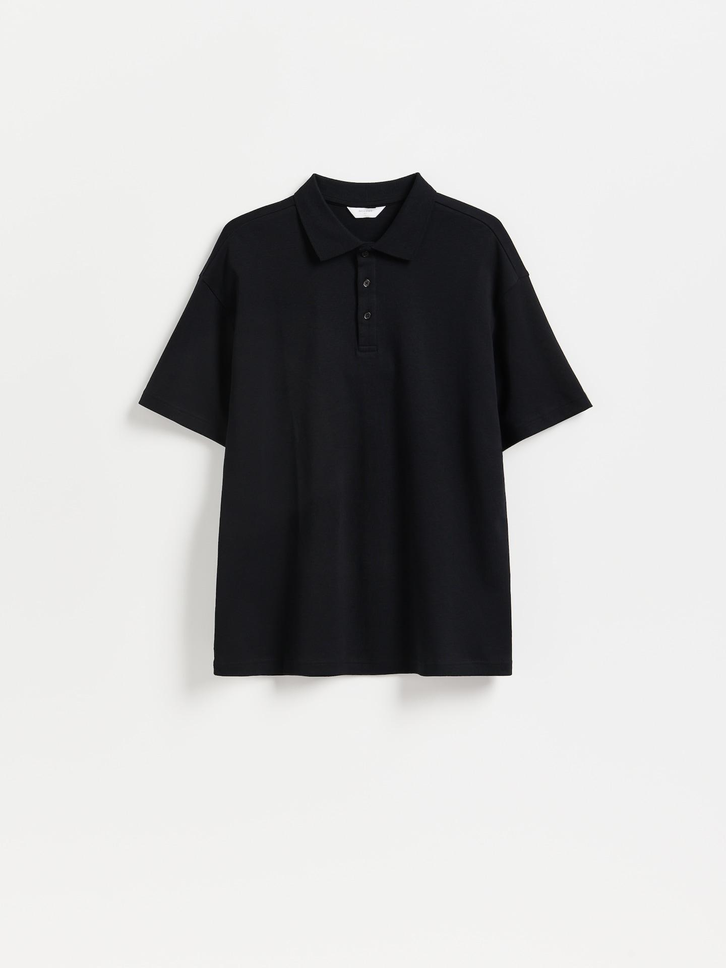 Black Boxy Polo Shirt, Black, large image number 4