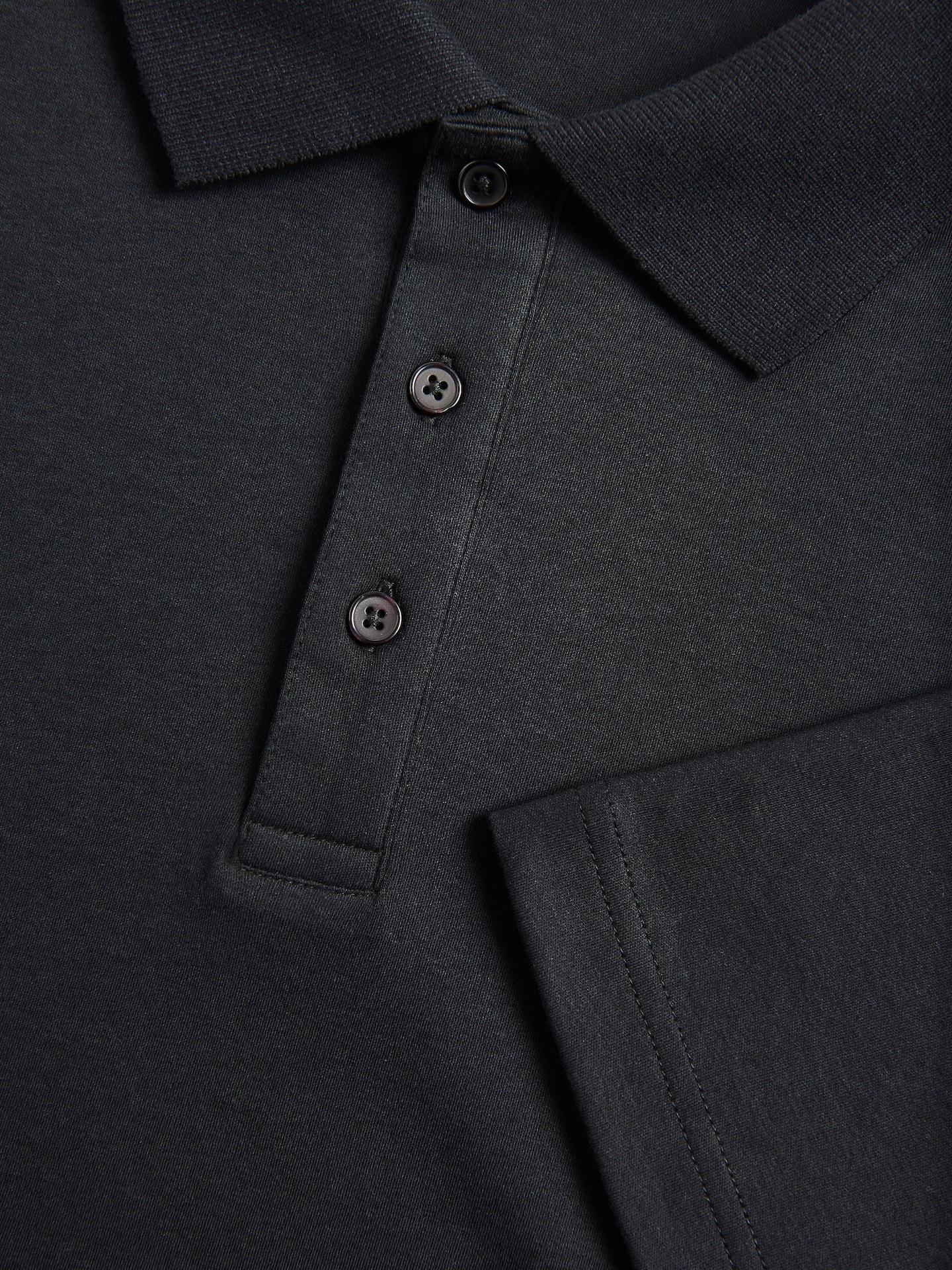 Black Boxy Polo Shirt, Black, large image number 5