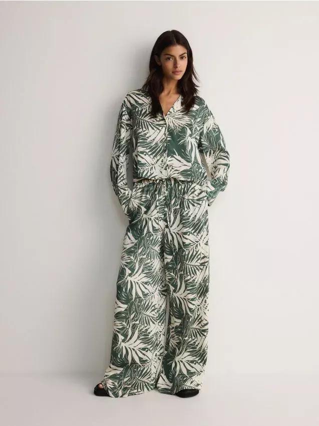 Multicolour Patterned Trousers, , large image number 0