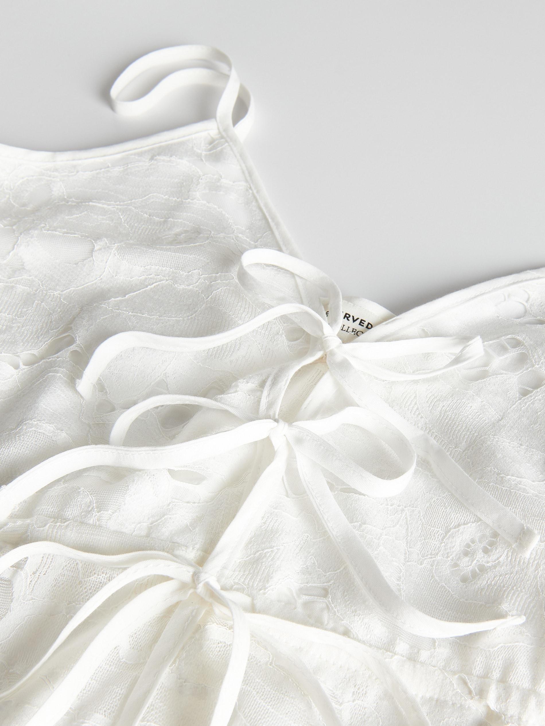 Cream Lace Crop Top, , large image number 1