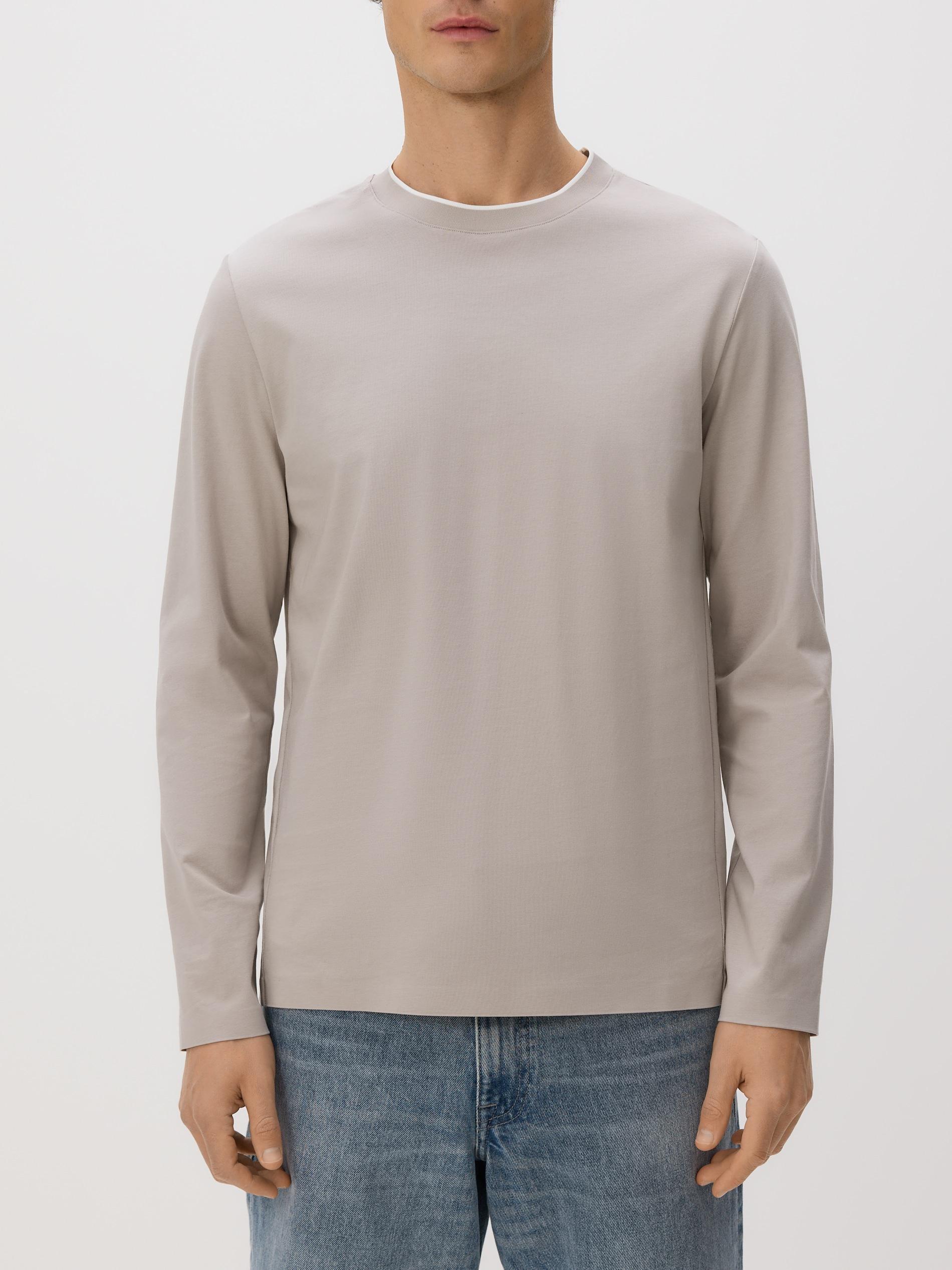 Brown Long Sleeve T-Shirt With Stitching, Brown, large image number 2