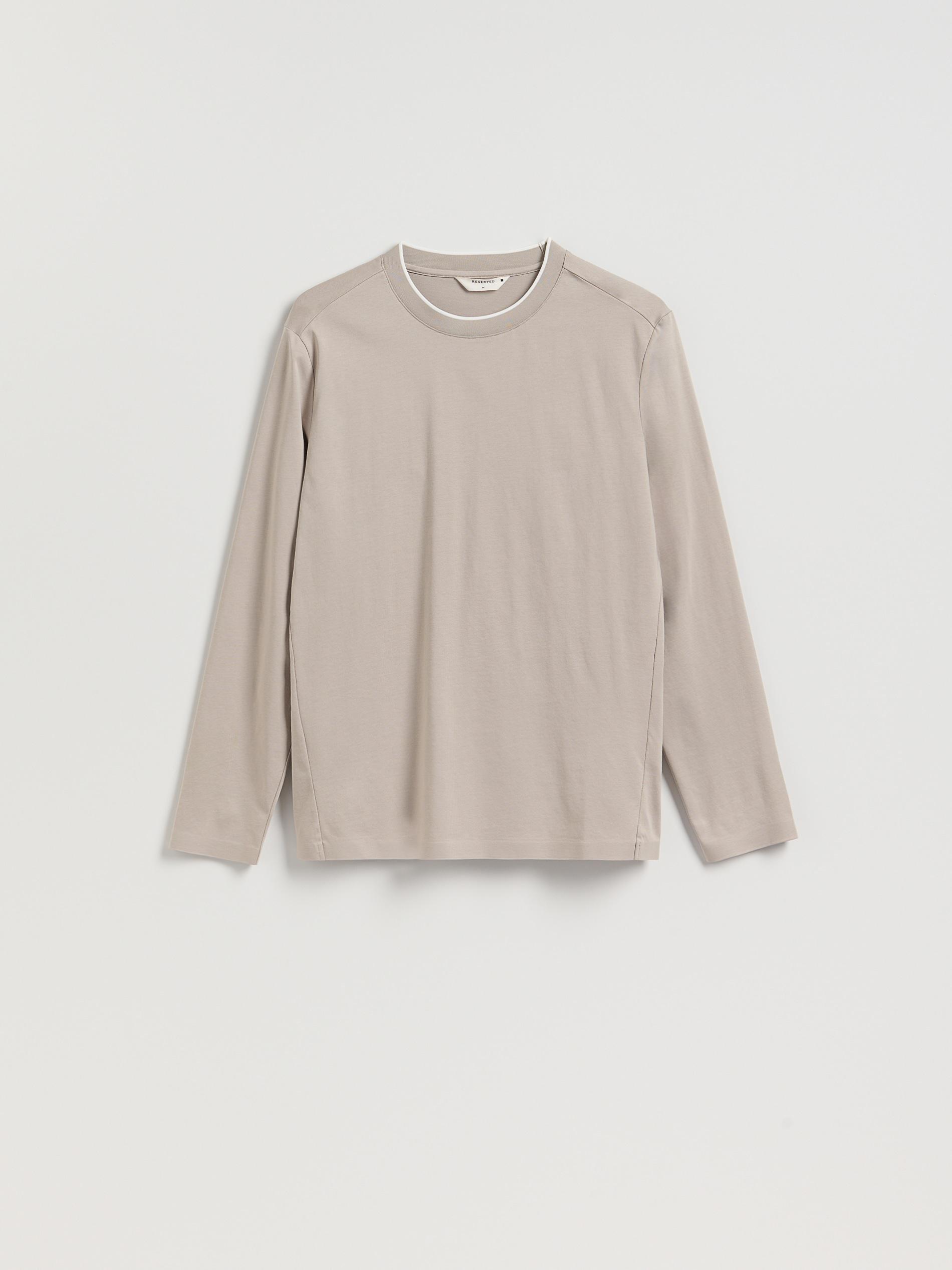 Brown Long Sleeve T-Shirt With Stitching, Brown, large image number 5