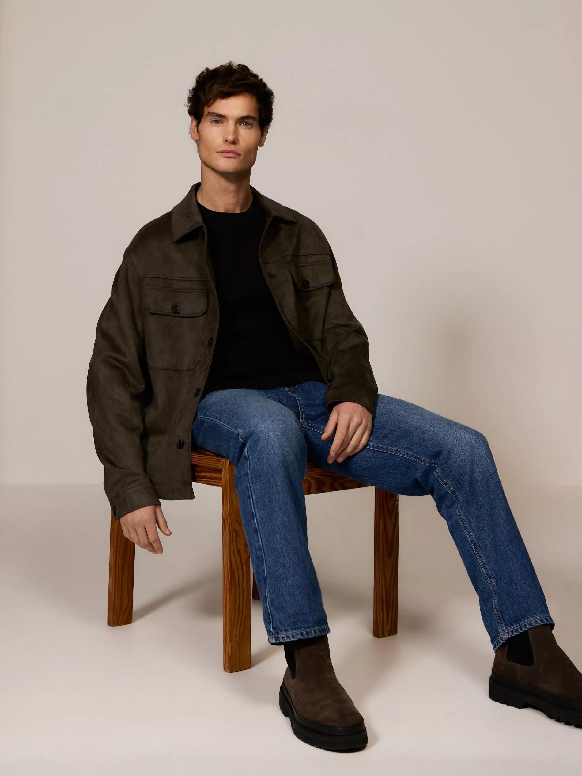 Grey Regular Fit Long Sleeve T-Shirt With Stitching, Grey, large image number 4