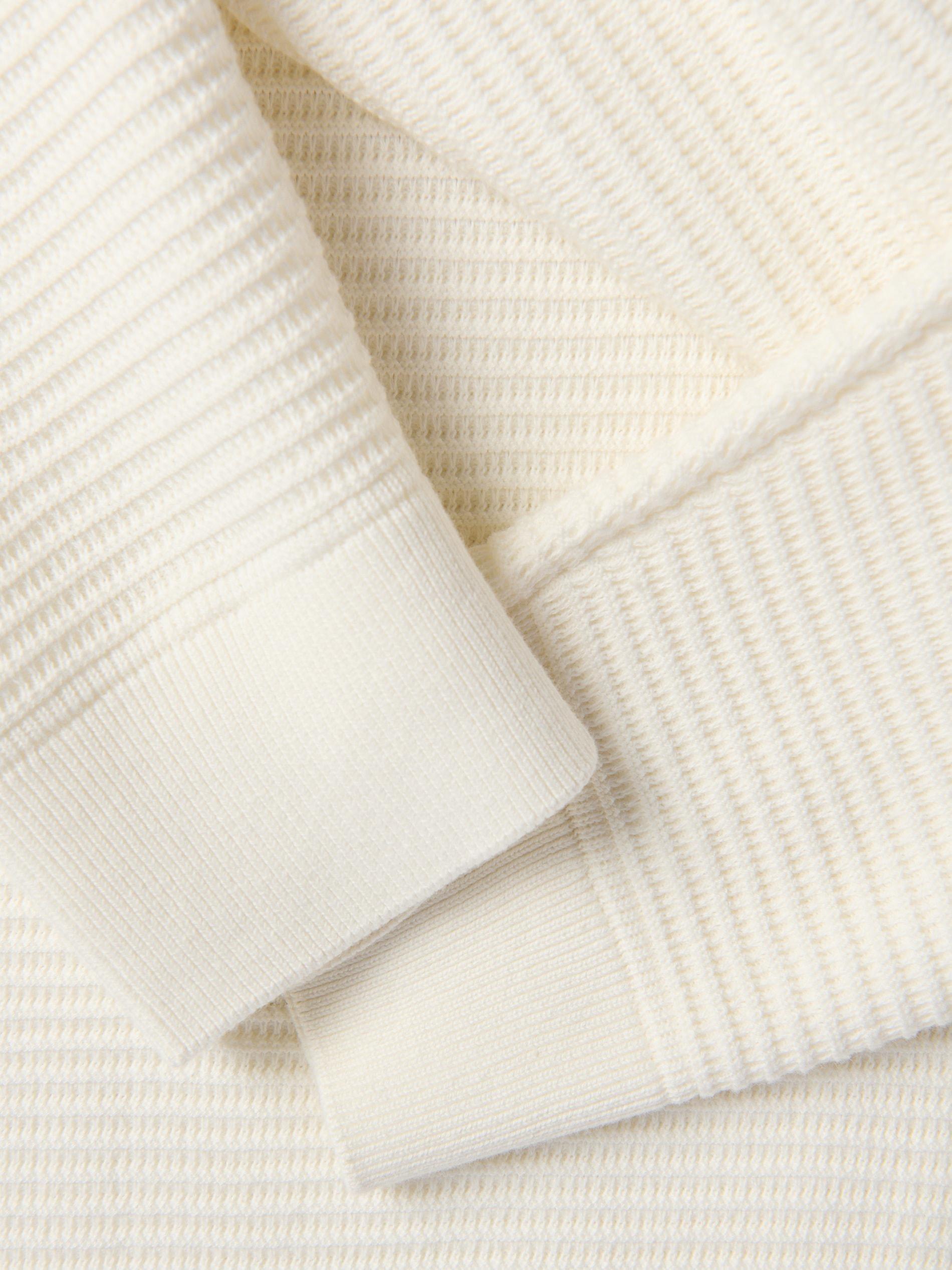 White Structural Fabric Polo Jumper, White, large image number 5