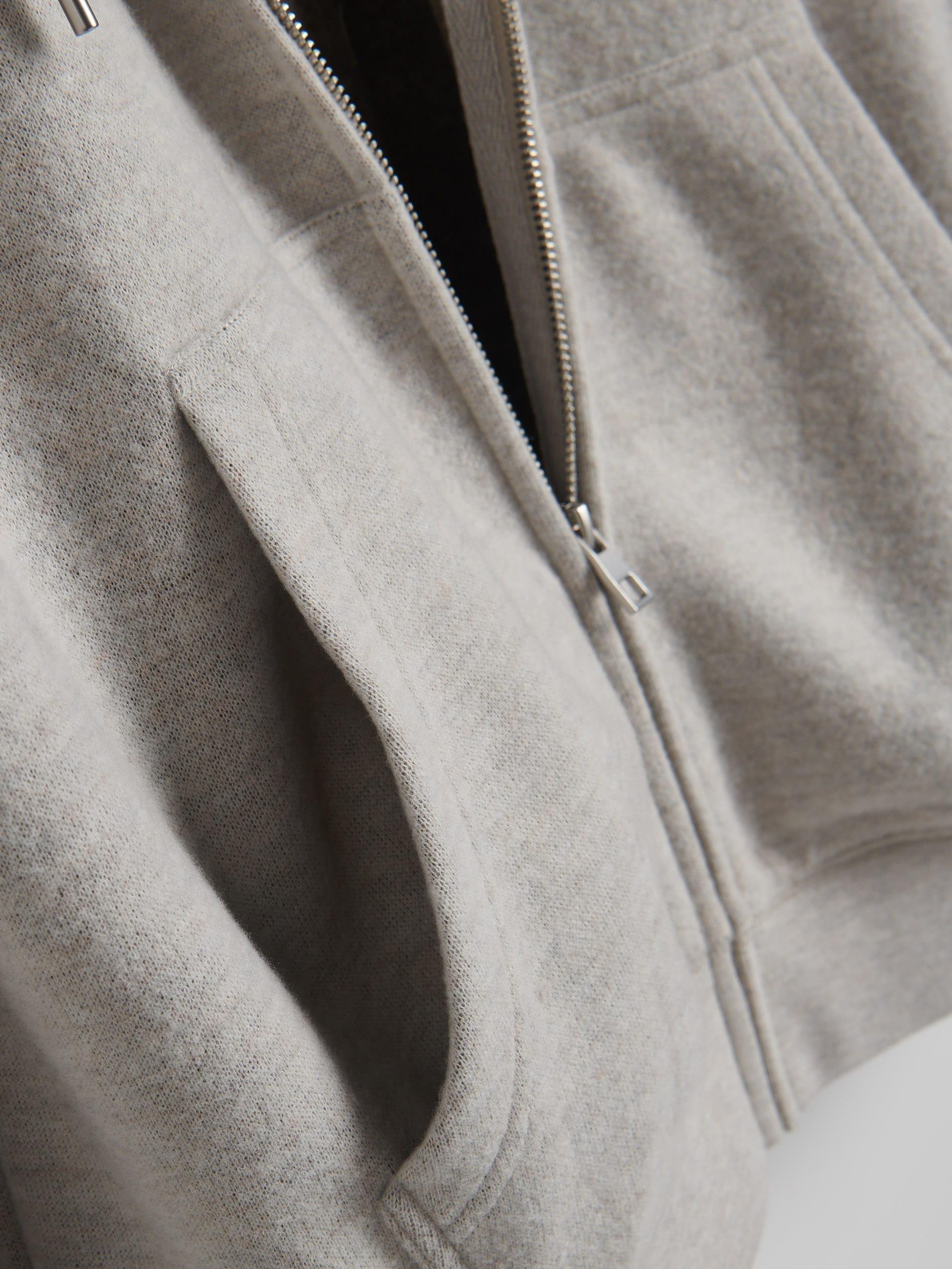 Cream Hooded Jogging Sweater, , large image number 6