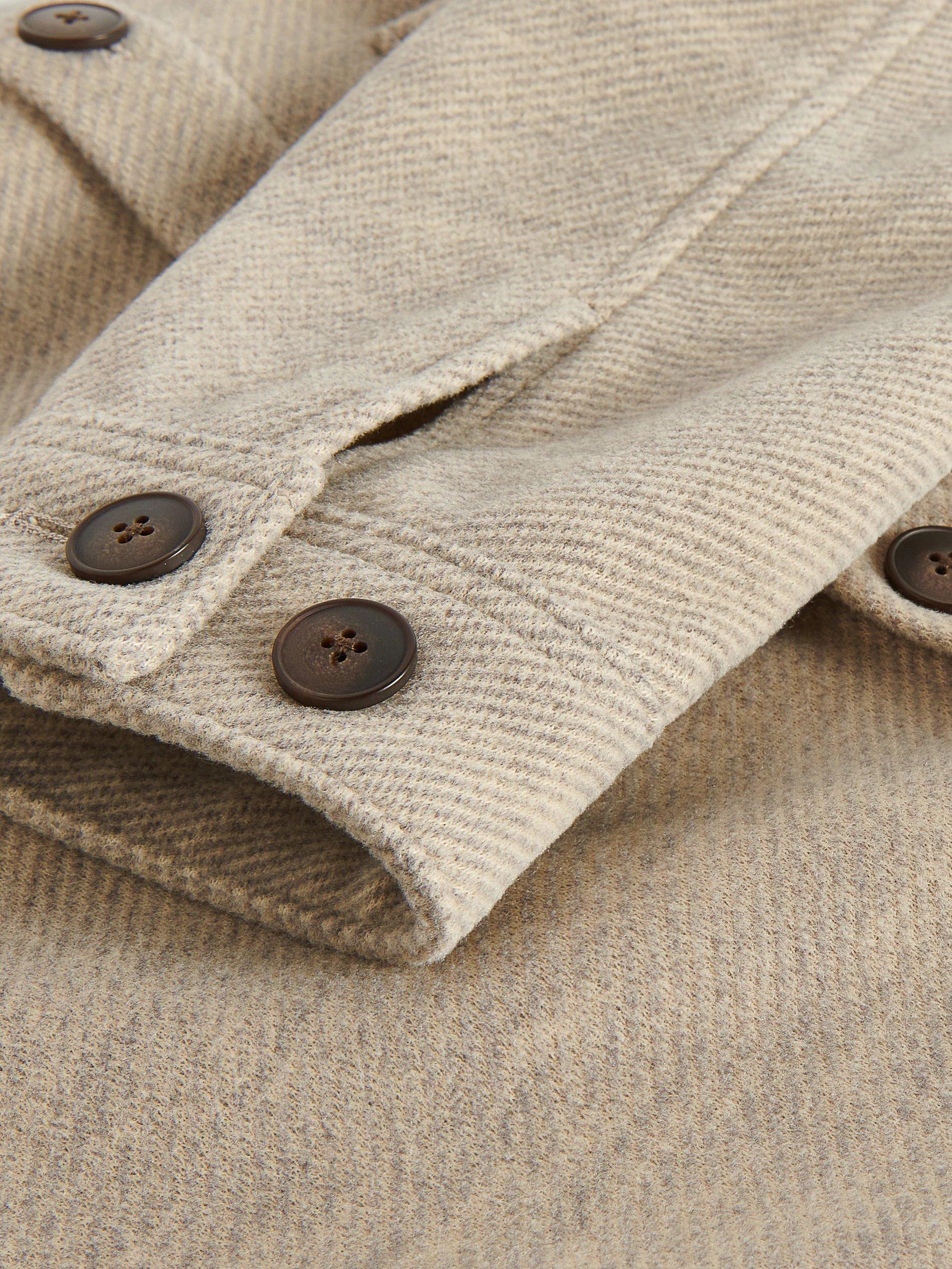 Beige Structured Knit Shirt Jacket, Men, , large image number 5