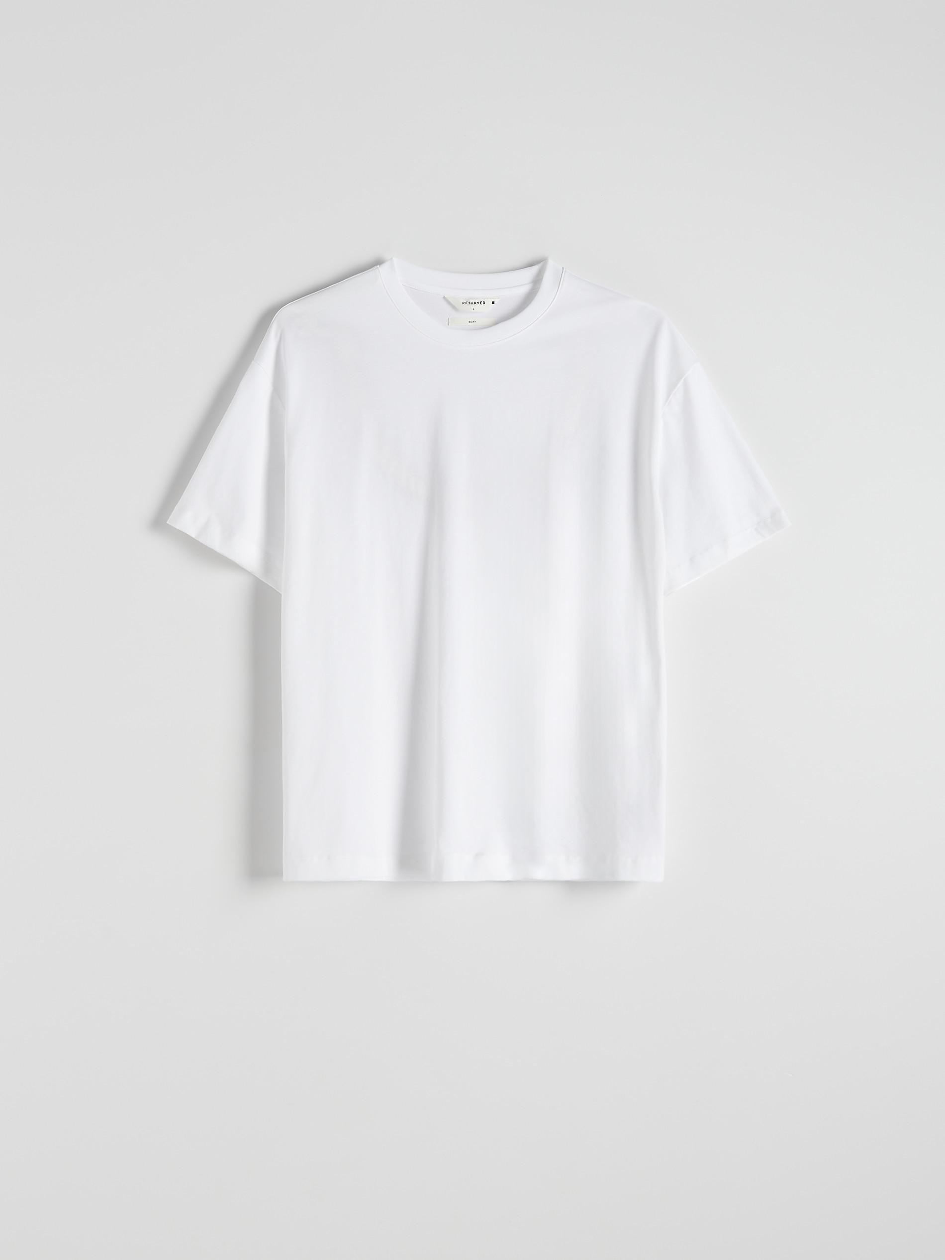Cream Plain Boxy T-Shirt, , large image number 1