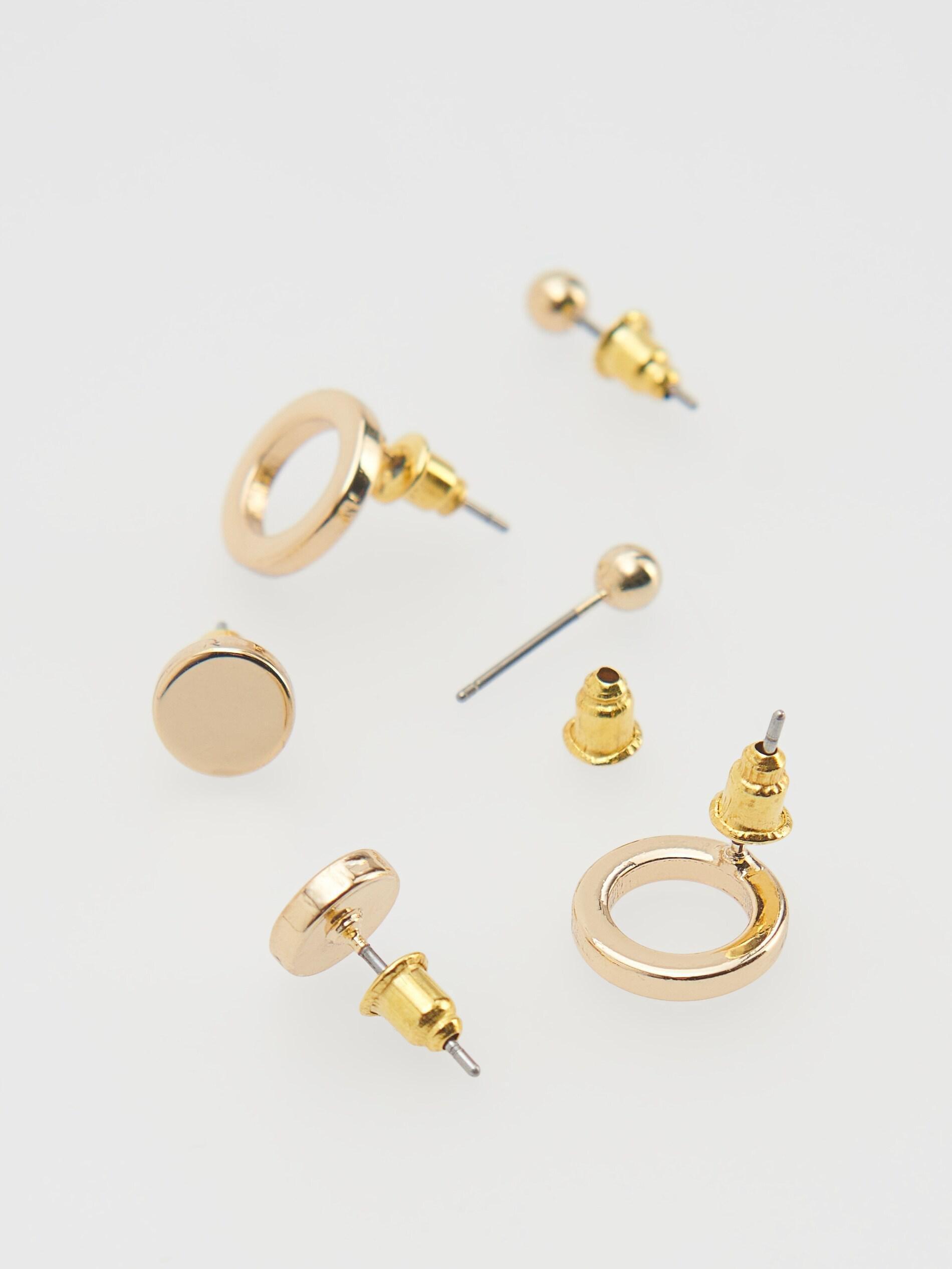 Golden Earrings Set, , large image number 1