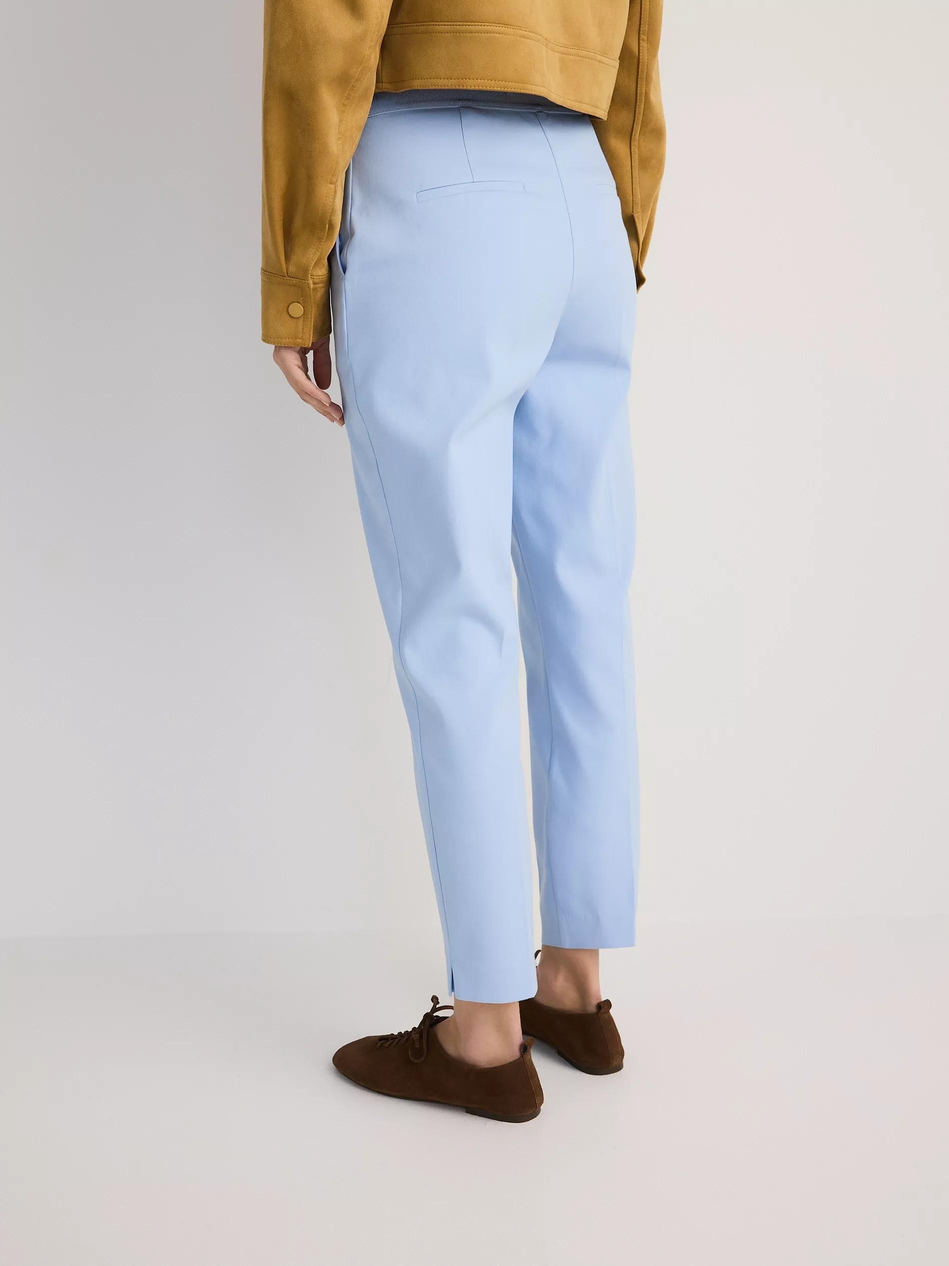 Blue Slim striped trousers, , large image number 1
