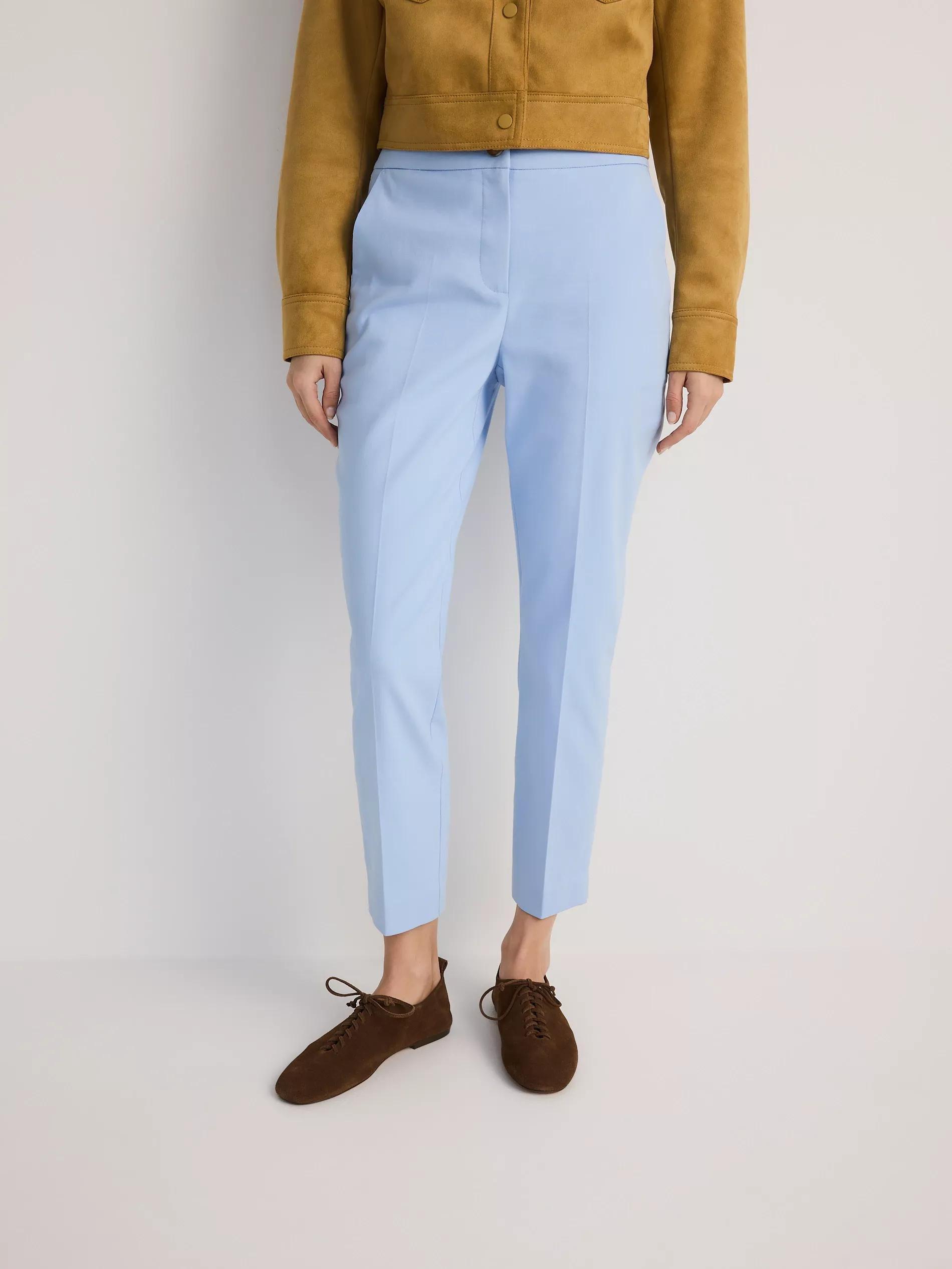 Blue Slim striped trousers, , large image number 2