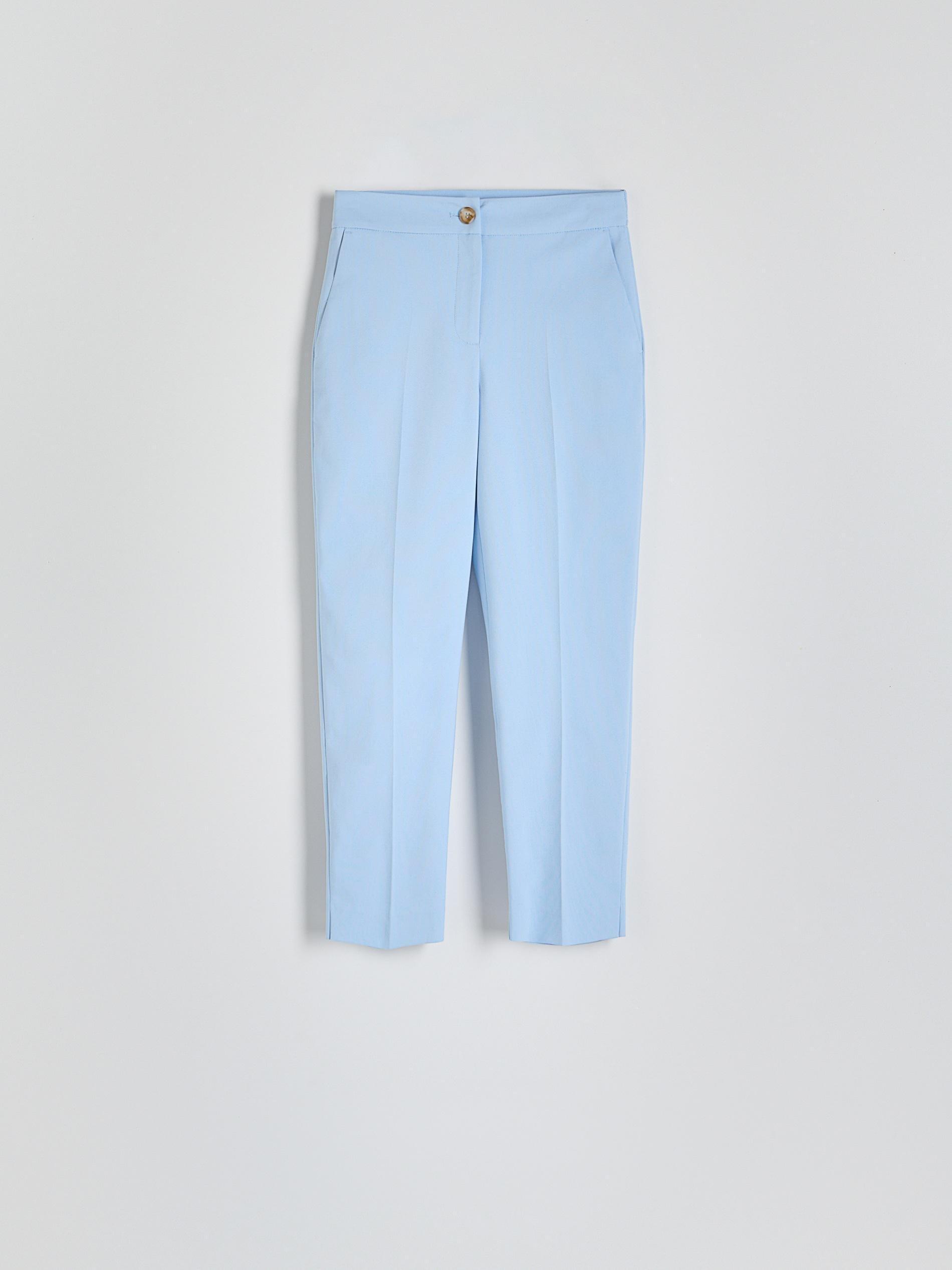 Blue Slim striped trousers, , large image number 5