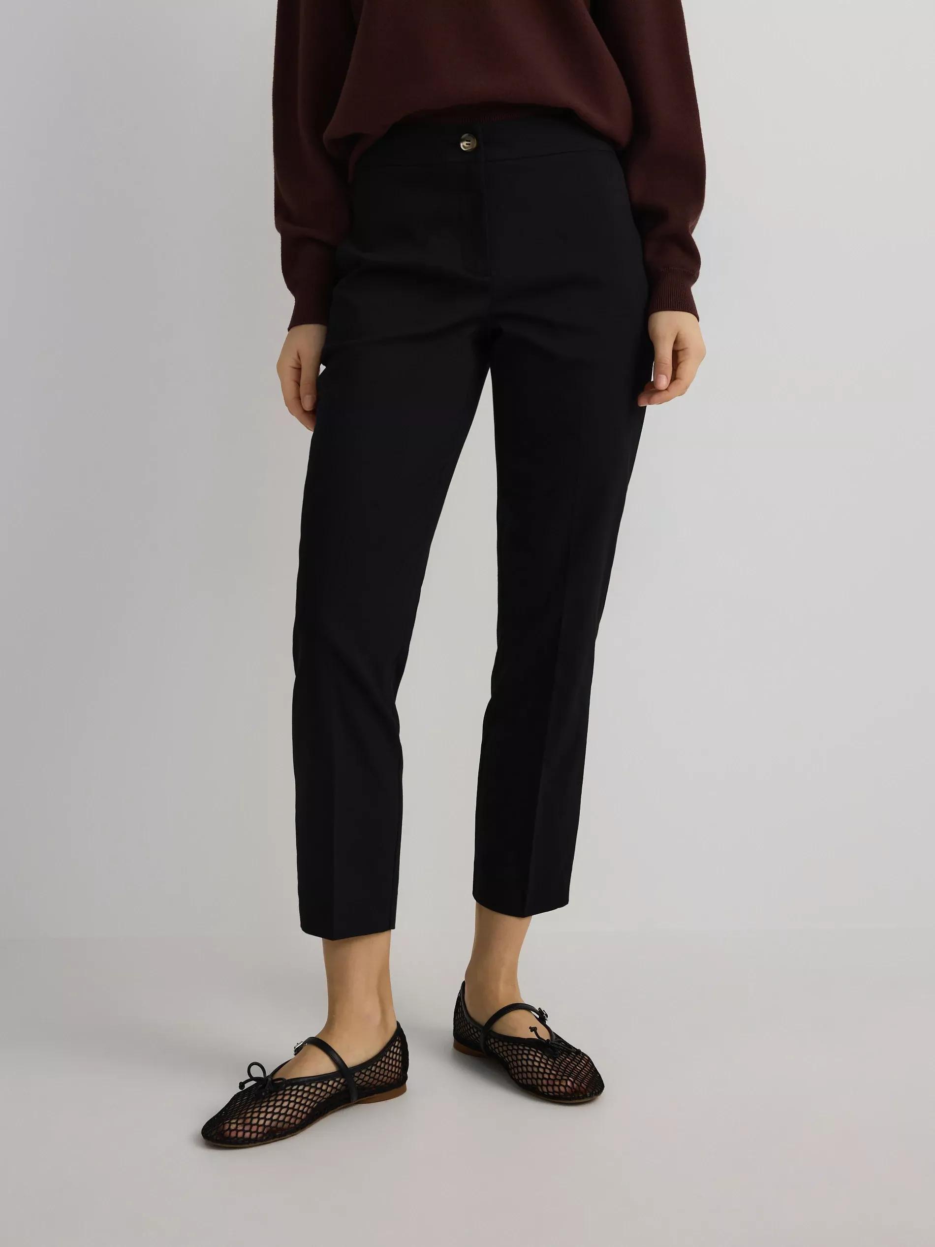 Black Slim Trousers With Pressed Crease, , large image number 1