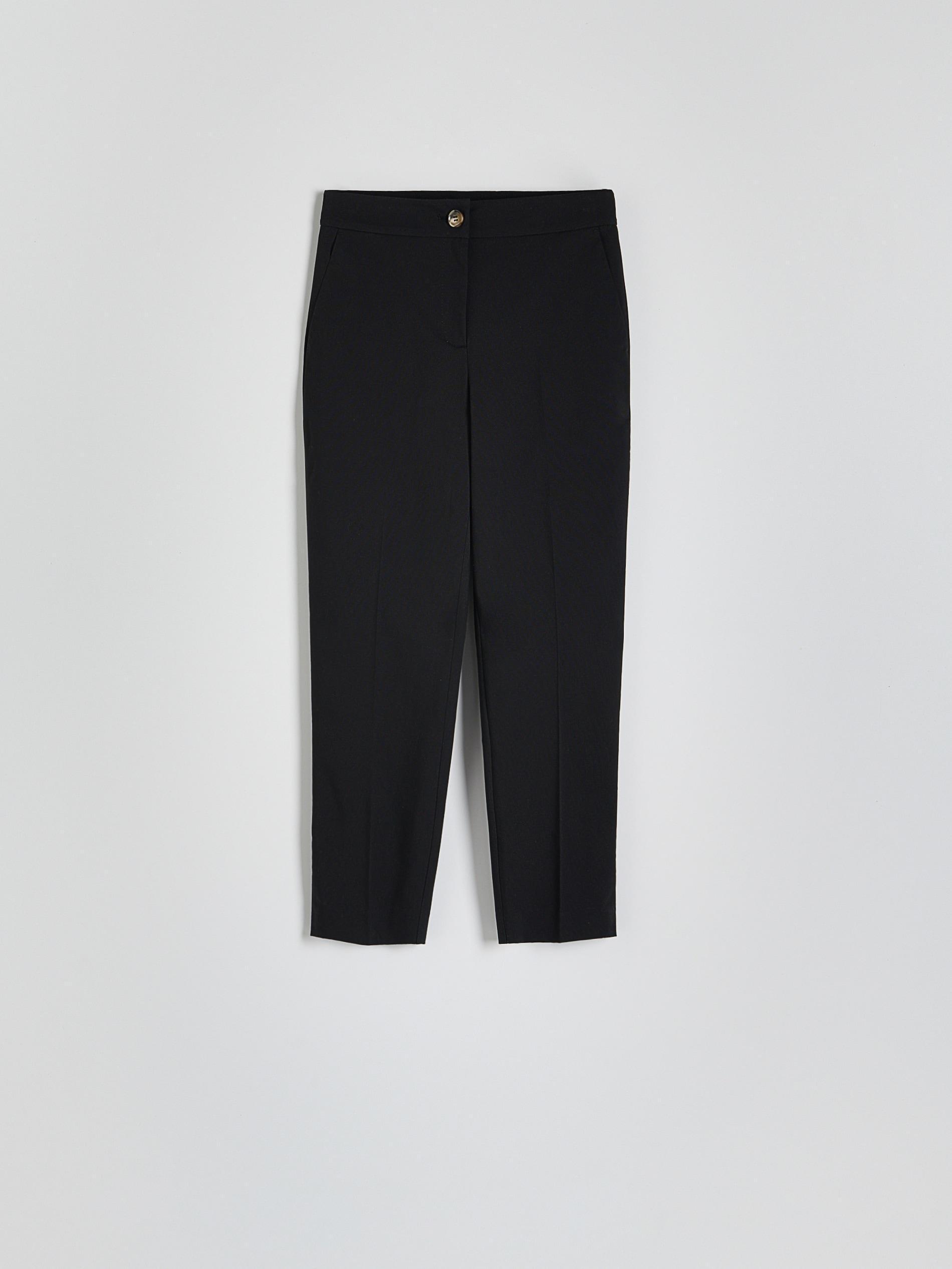 Black Slim Trousers With Pressed Crease, , large image number 3