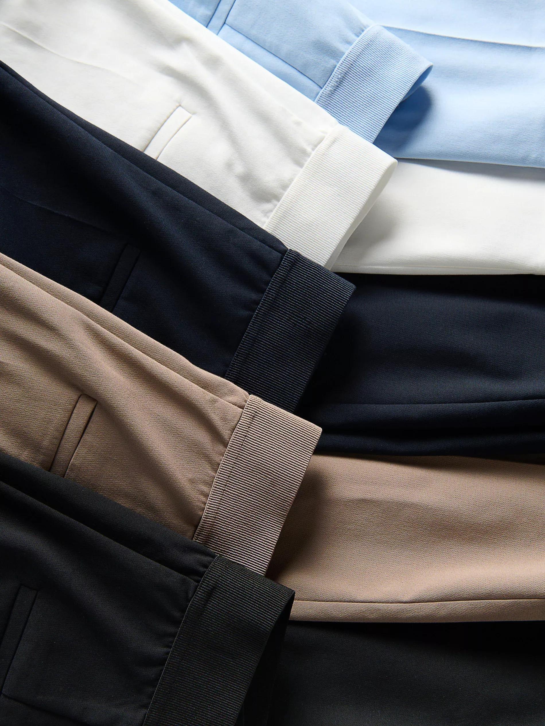 Black Slim Trousers With Pressed Crease, , large image number 4