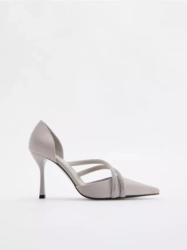 Grey High-Heeled Pumps, , large image number 0