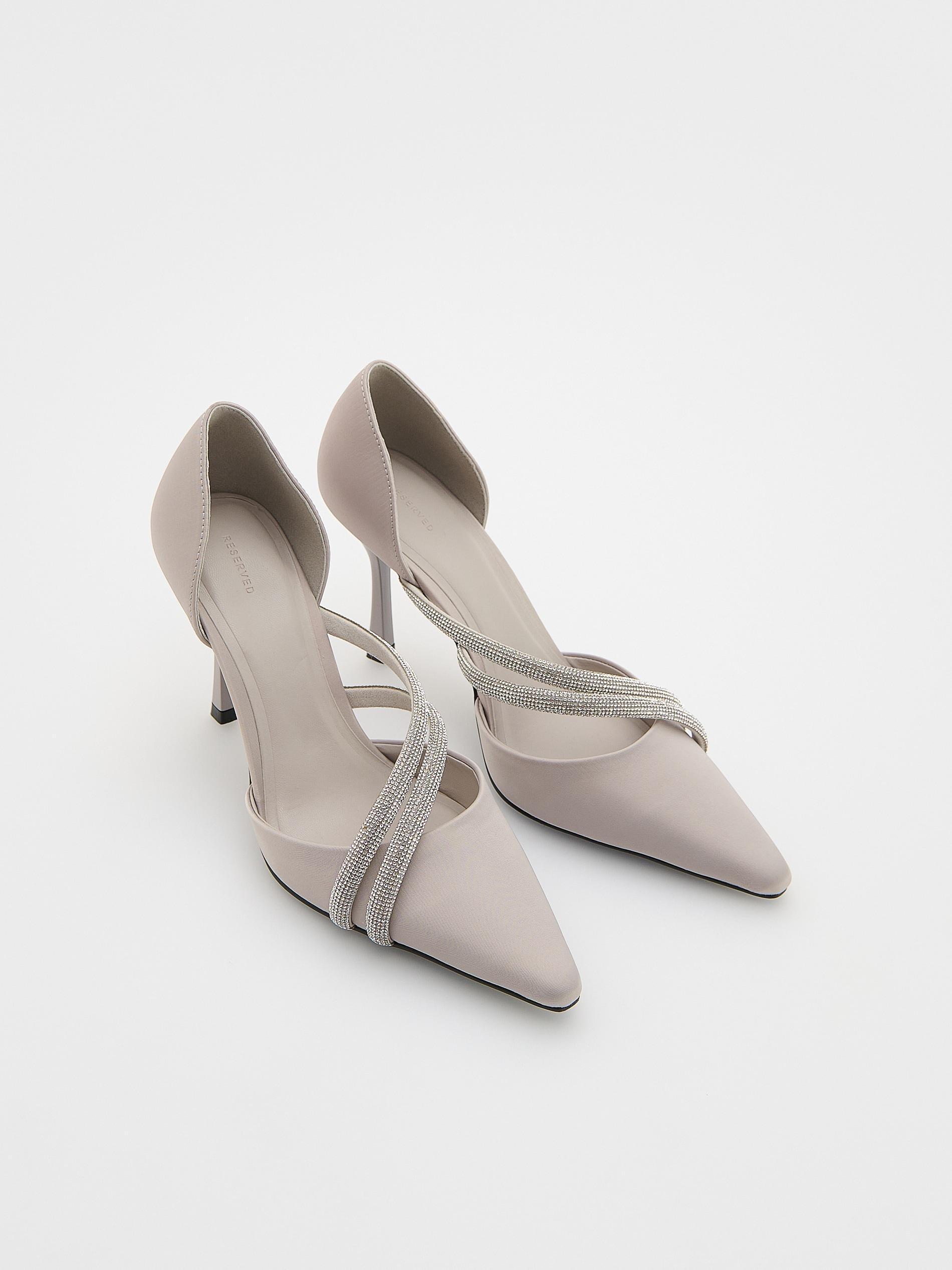 Grey High-Heeled Pumps, Light grey, large image number 2