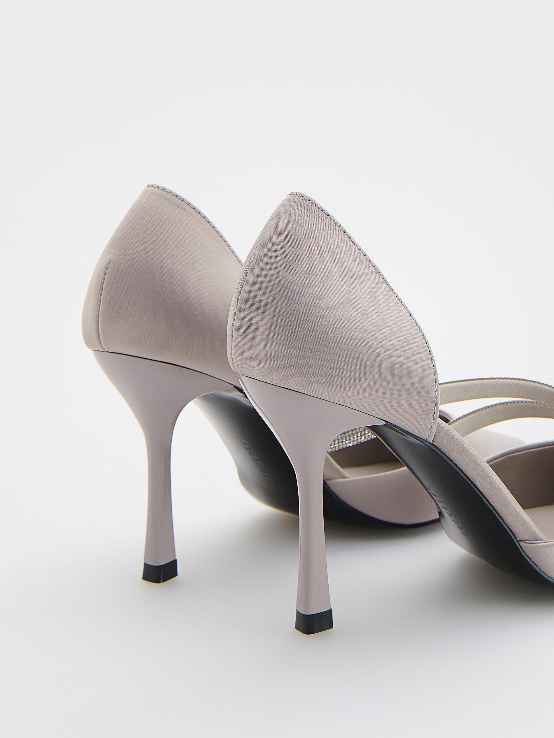Grey High-Heeled Pumps, Light grey, large image number 4